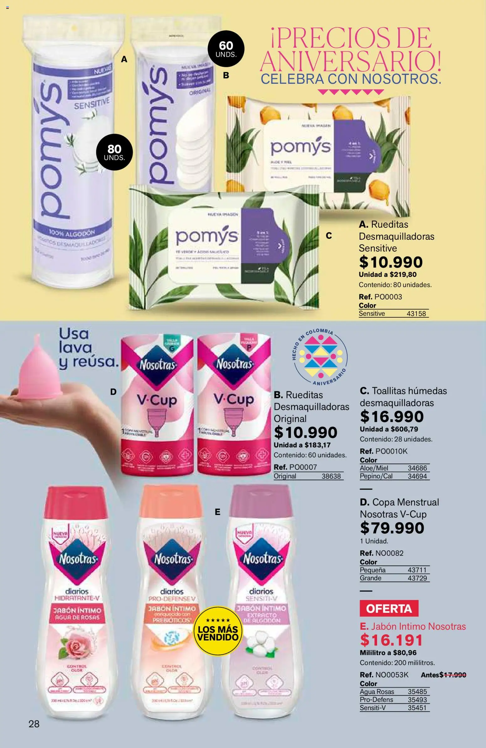 Leonisa revista - valida desde el 25/06/2026 | Página: 28 | Productos: Agua, Algodón, Copa menstrual, Jabón