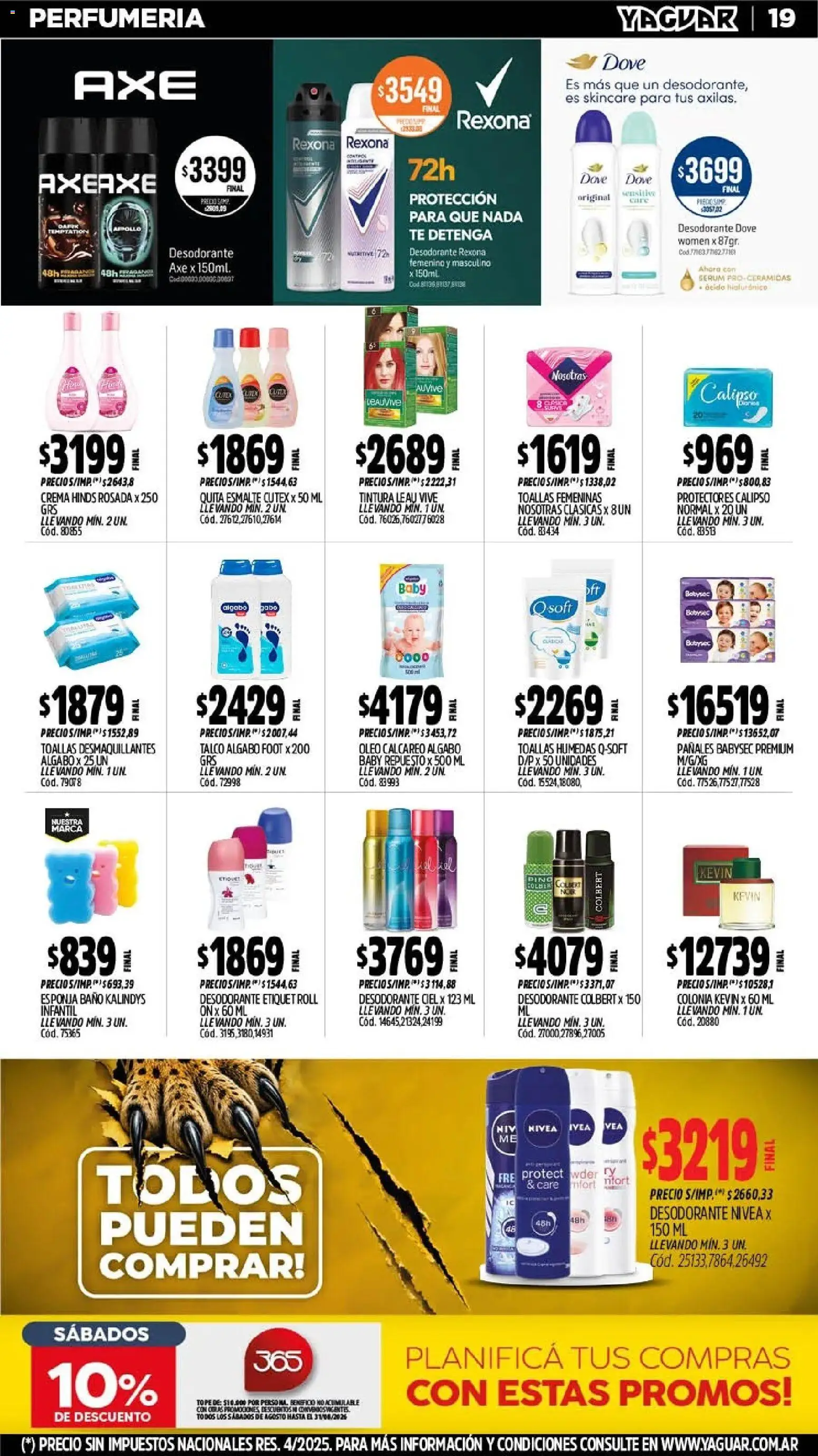 Yaguar - Oferta Semanal General Roca │ válido desde el 03/08/2026 | Página: 21 | Productos: Tintura, Desodorante, Té, Pañales