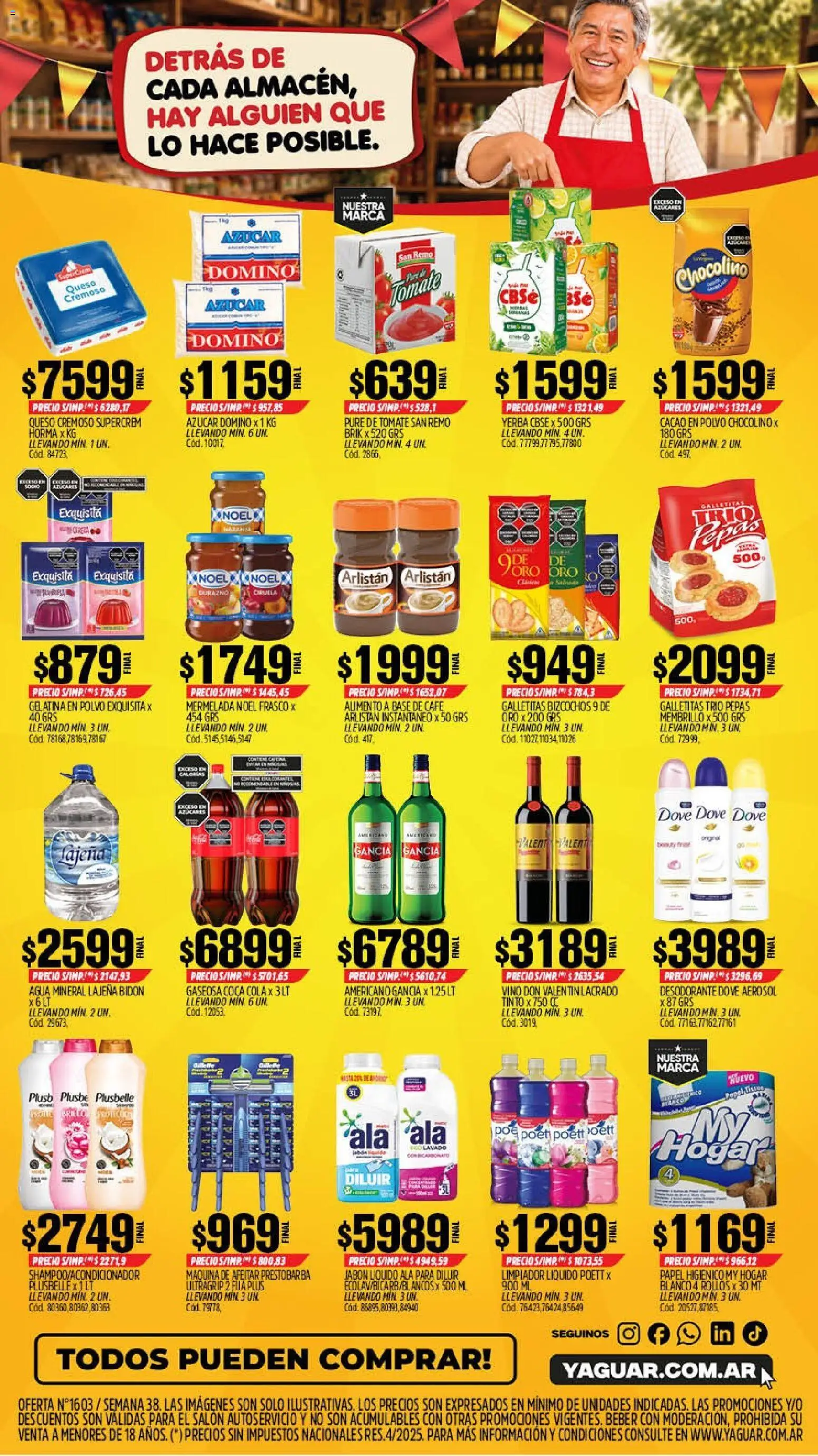 Yaguar - Oferta Semanal General Roca │ válido desde el 14/09/2026 | Página: 2 | Productos: Azucar, Agua, Pure de Tomate, Cacao
