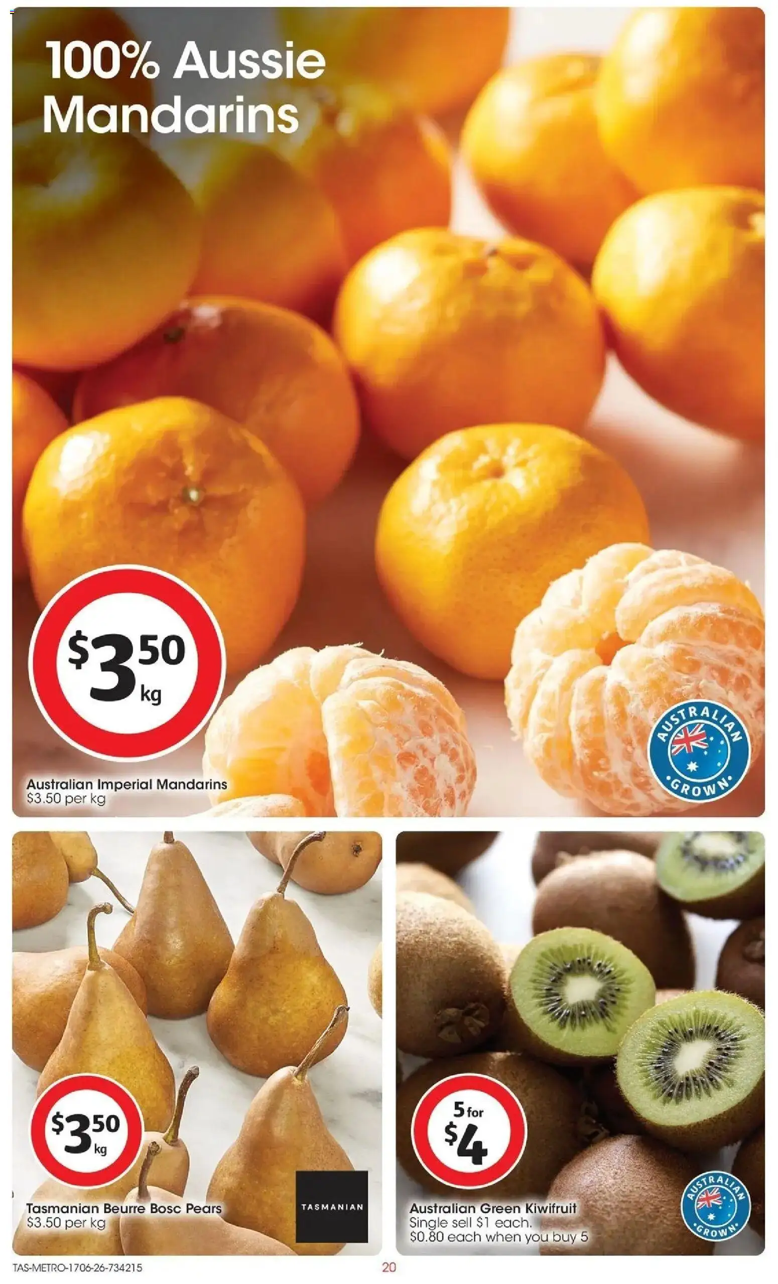 Coles catalogue - valid from 16.06.2026 | Page: 20 | Products: Kiwifruit, Mandarins