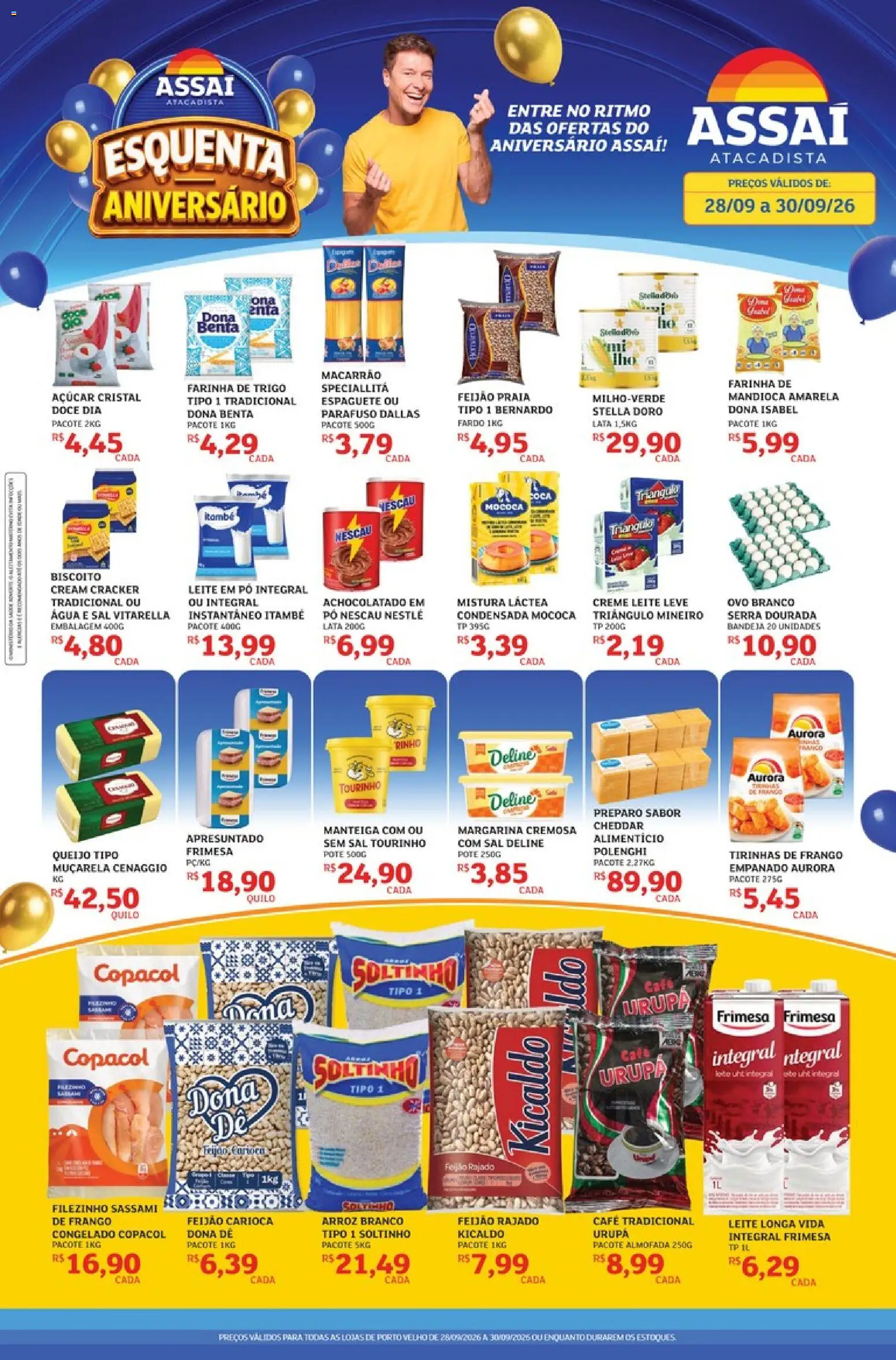 Assaí Atacadista Folheto - válido de 28/09/2026 | Página: 1 | Produtos: Biscoito, Farinha, Farinha de trigo, Leite
