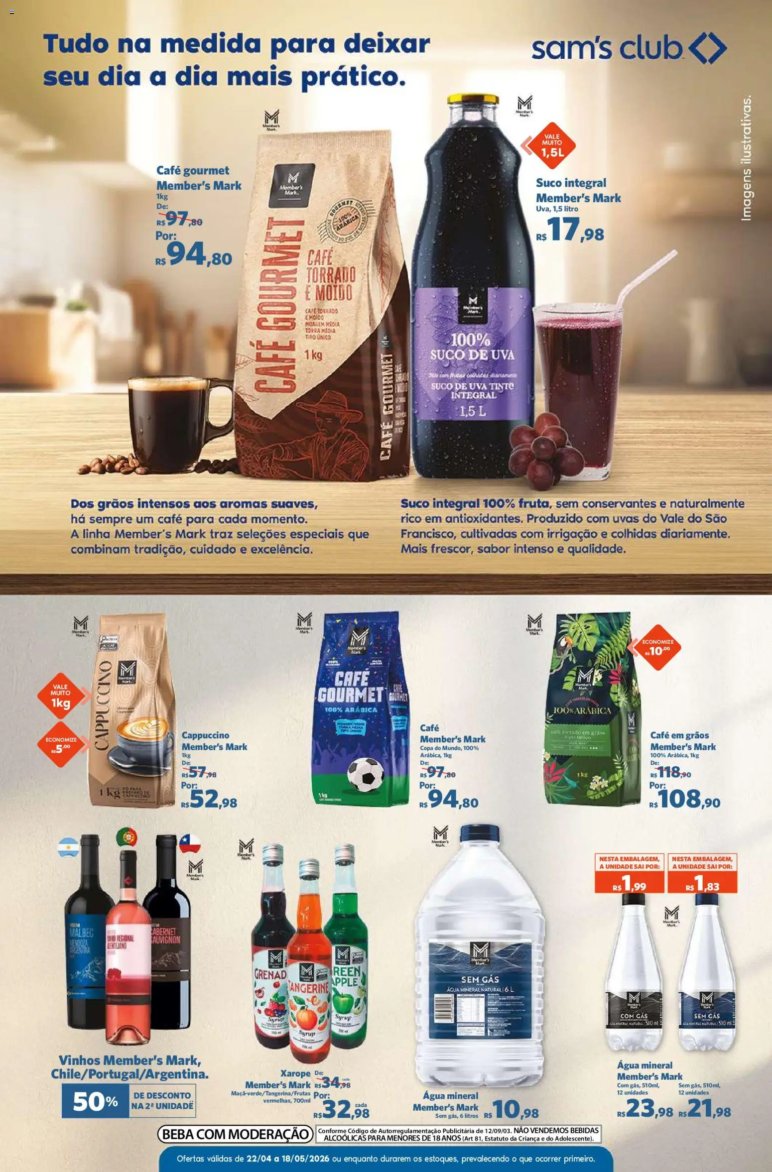 Sam's Club Folheto - válido de 22.04.2026 | Página: 9 | Produtos: Suco, Copa, Xarope, Uvas