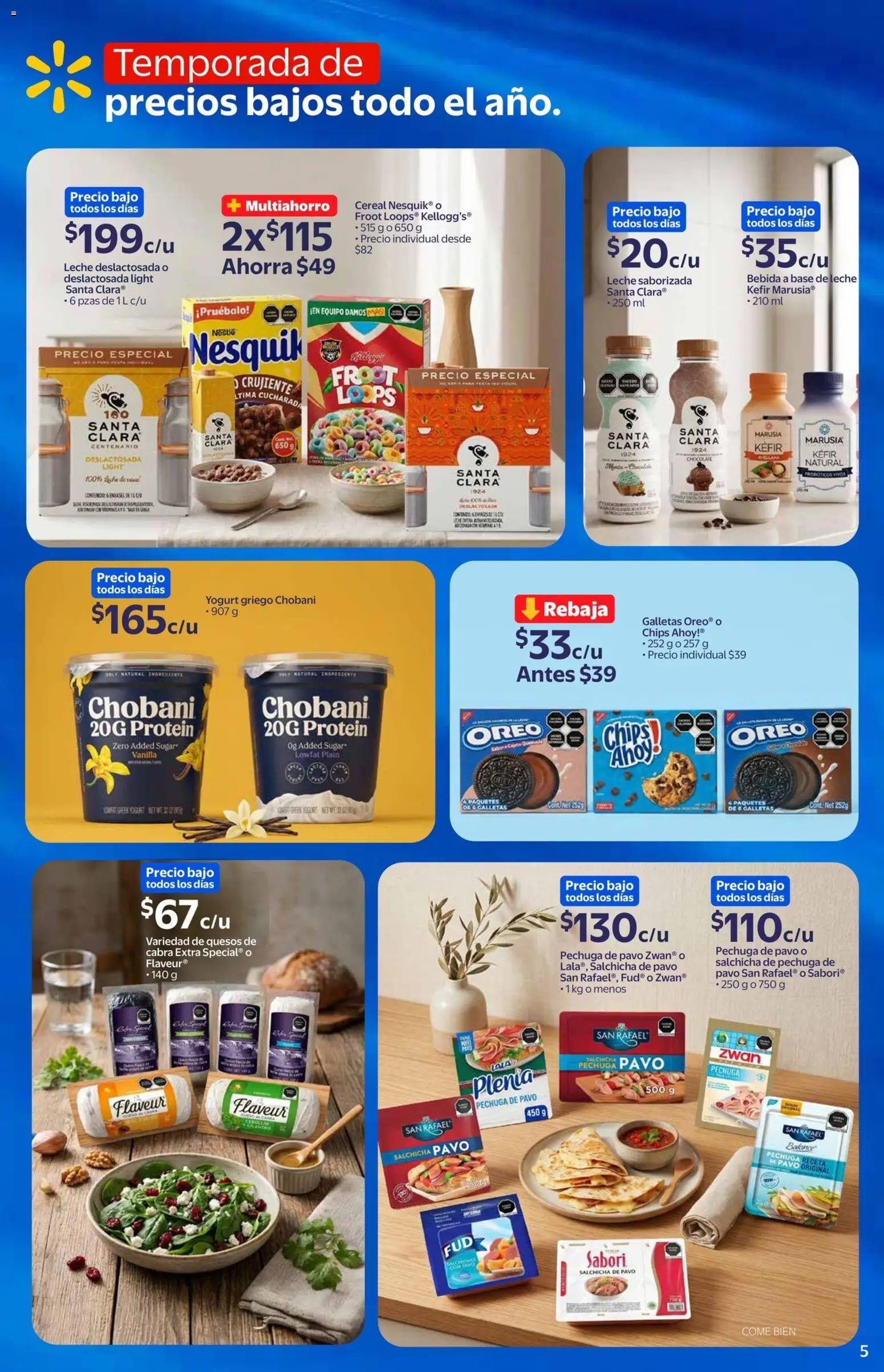 Nuevas ofertas de Walmart Express válidas en toda la República Mexicana desde el 03.06.2026. ¡Encuentra las mejores ofertas en Walmart Express folleto! | Página: 5 | Productos: Salchicha, Leche, Chocolate, Galletas