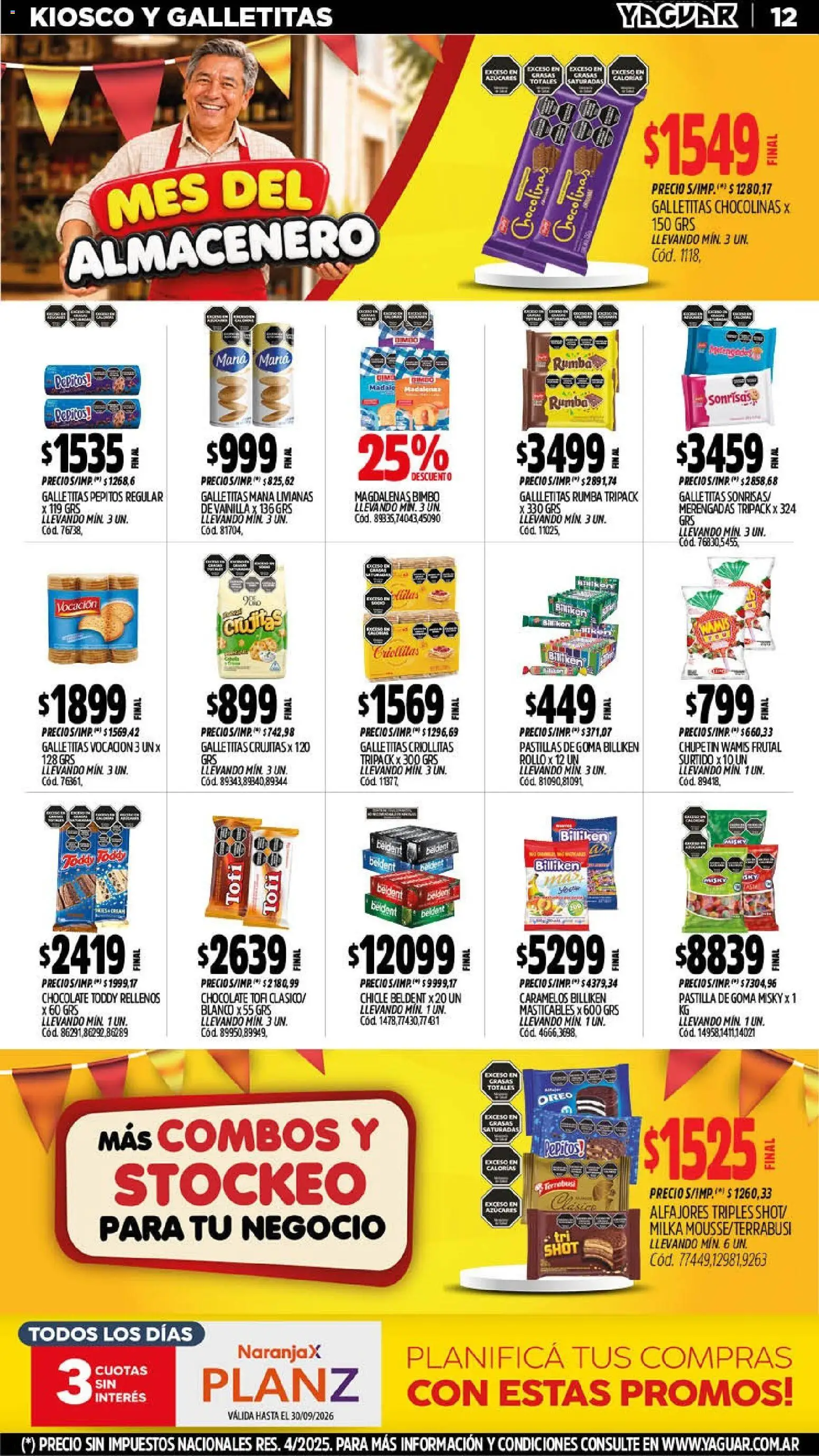 Yaguar - Oferta Semanal San Juan │ válido desde el 07/09/2026 | Página: 12 | Productos: Vainilla, Galletitas, Oreo, Chicle