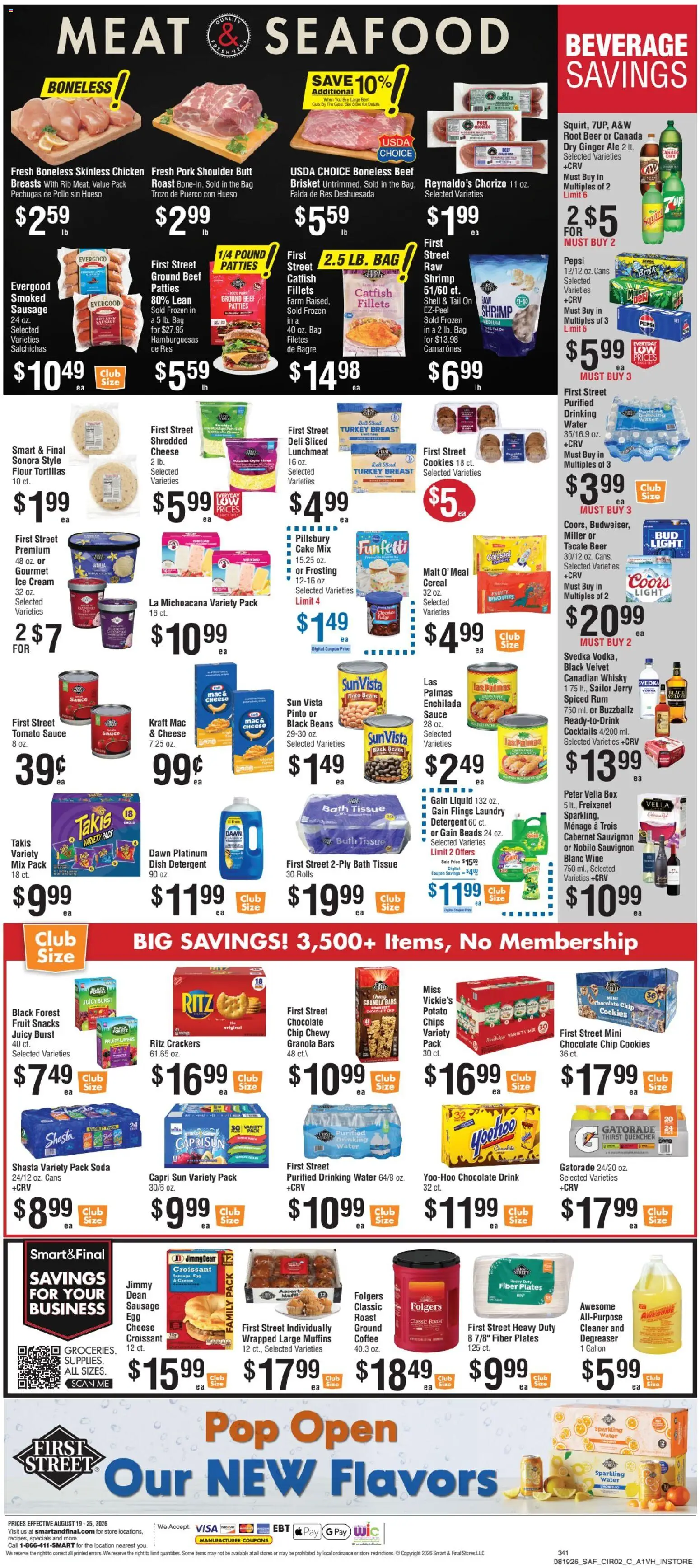 Smart & Final Weekly Ad - valid from 08/19/2026 | Page: 3 | Products: Ginger, Sauce, Ice, Flour