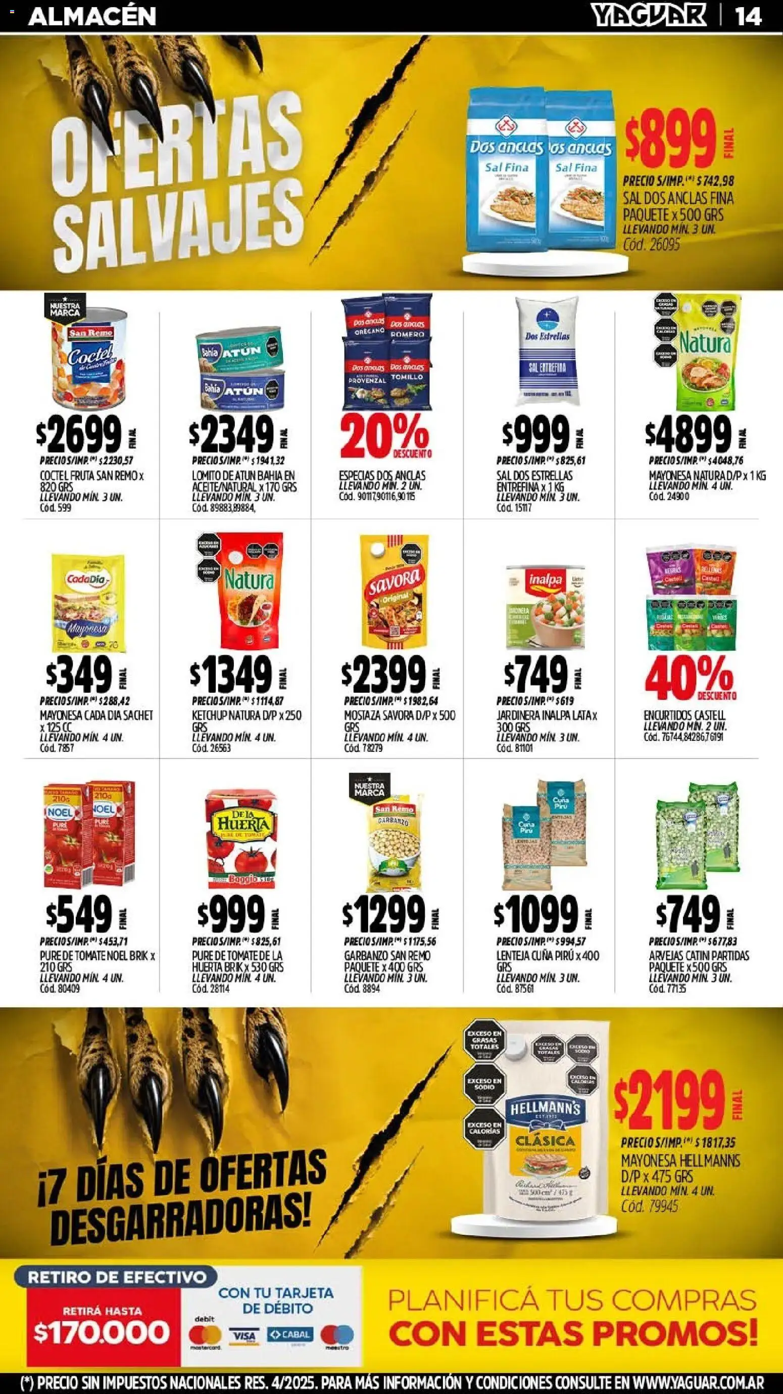 Yaguar - Oferta Semanal Chaco │ válido desde el 03/08/2026 | Página: 14 | Productos: Mayonesa, Pure de Tomate, Orégano, Provenzal