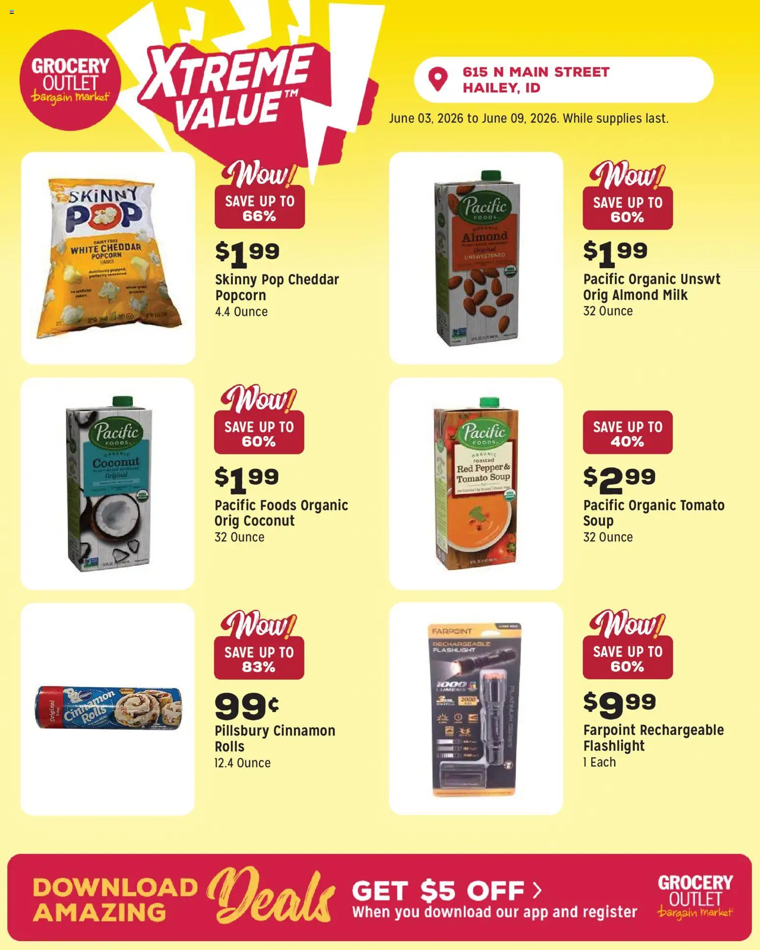 Grocery Outlet Weekly Ad - ID - valid from 03.06.2026 | Page: 5 | Products: Milk, Pepper