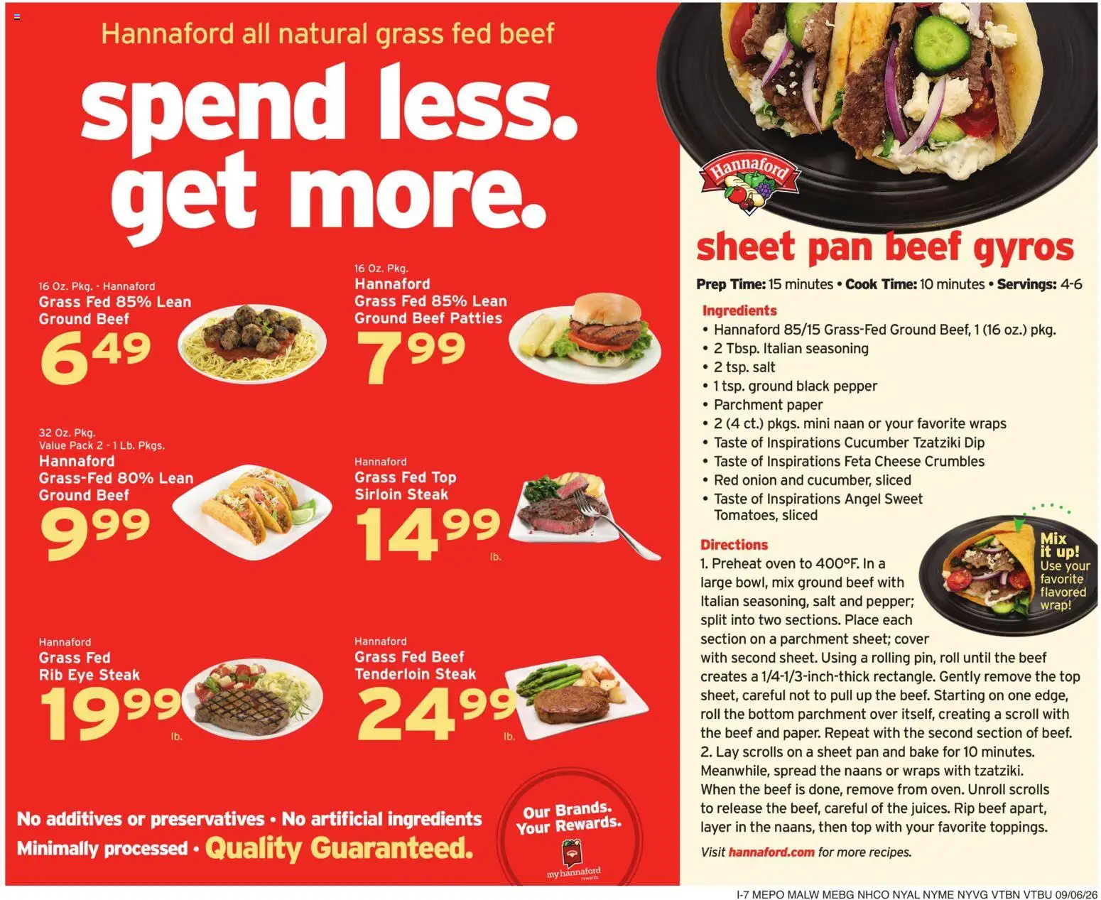 Hannaford Weekly Ad - valid from 09/06/2026 | Page: 15 | Products: Pan, Gyros, Pepper, Red onion