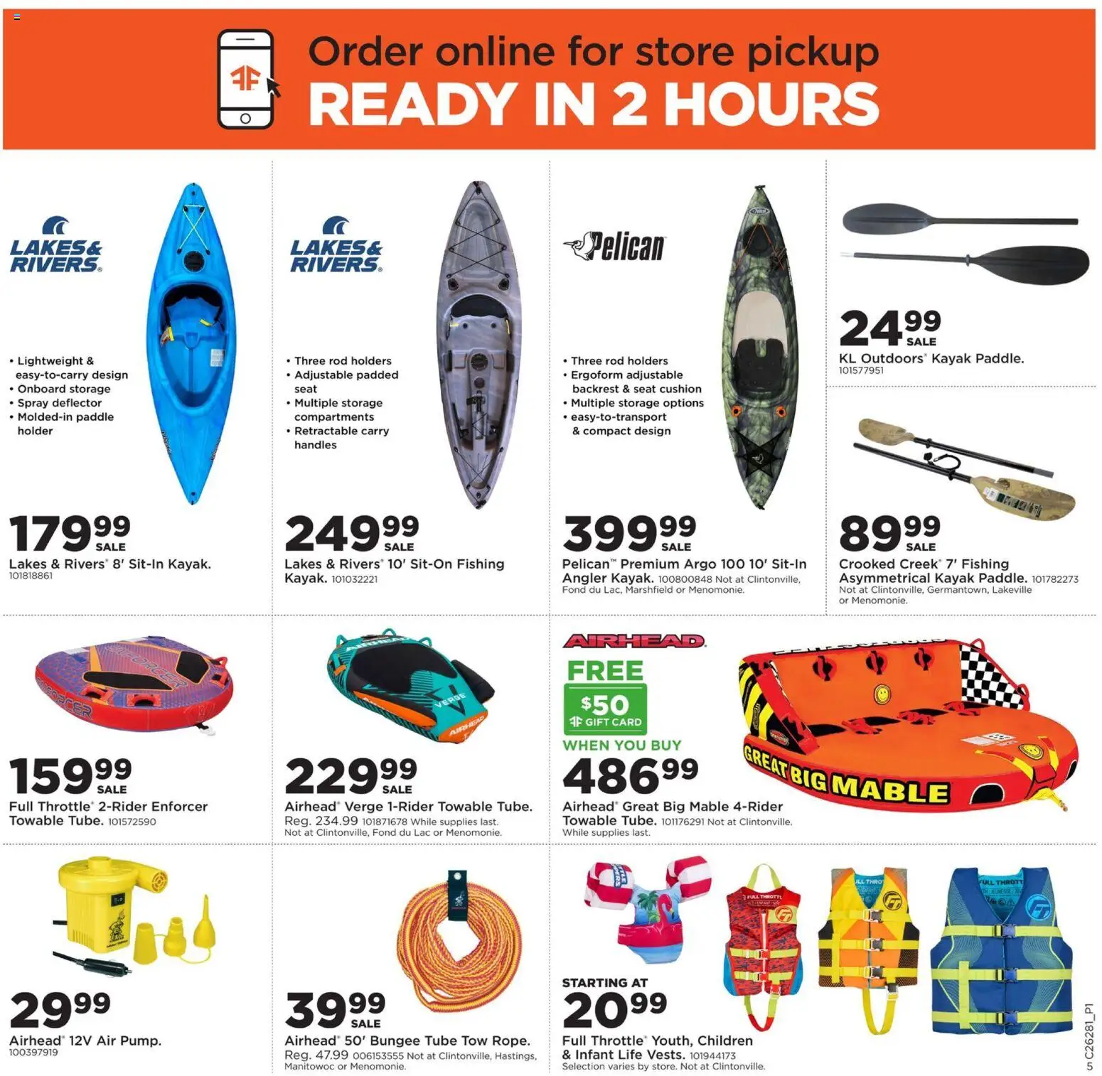 Mills Fleet Farm Weekly Ad - valid from 07/06/2026 | Page: 6 | Products: Pan, Kayak, Cushion, Rod