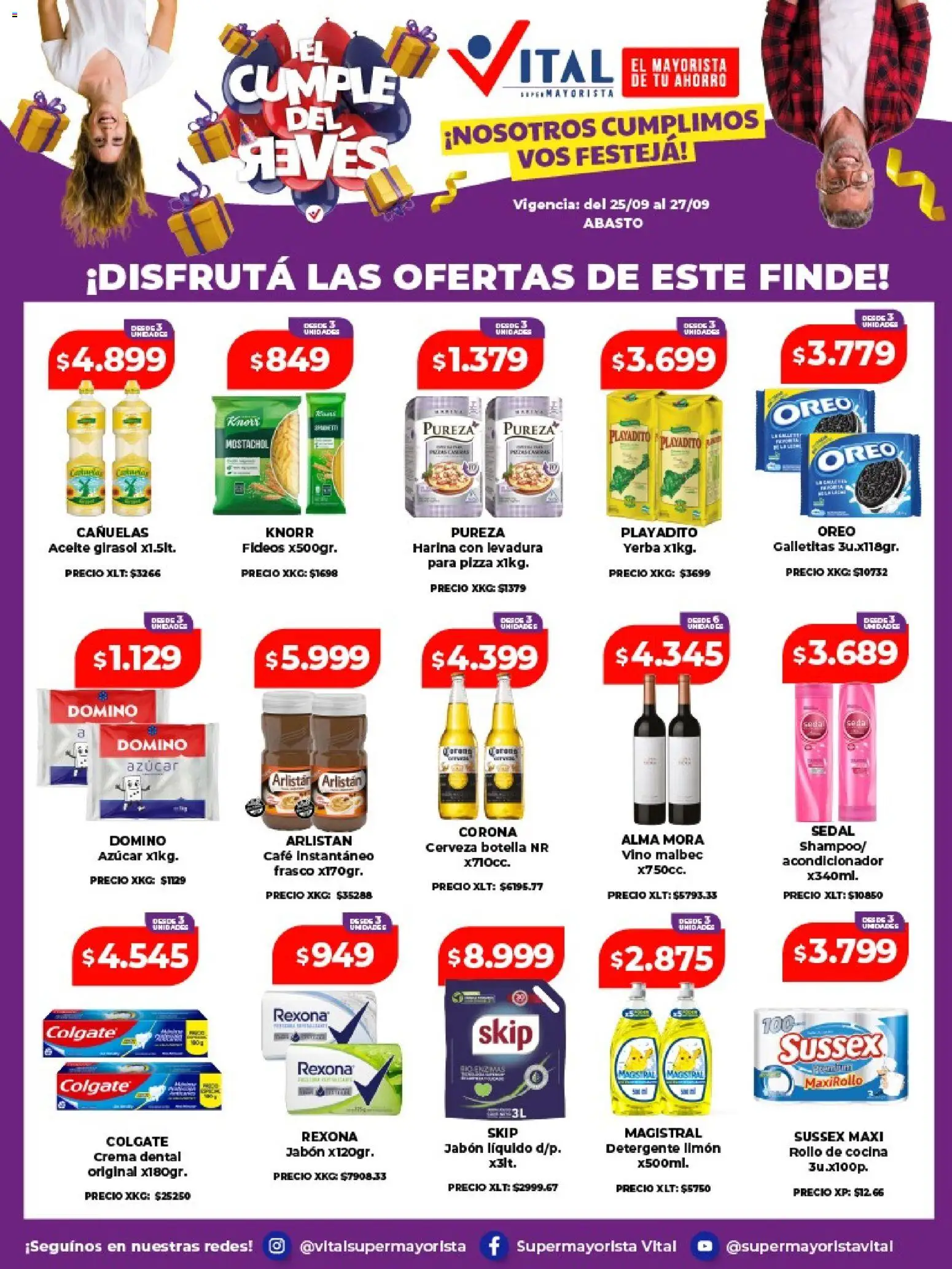 Vital - Ofertas fin │ válido desde el 25/09/2026 | Página: 1 | Productos: Harina, Yerba, Café, Cerveza
