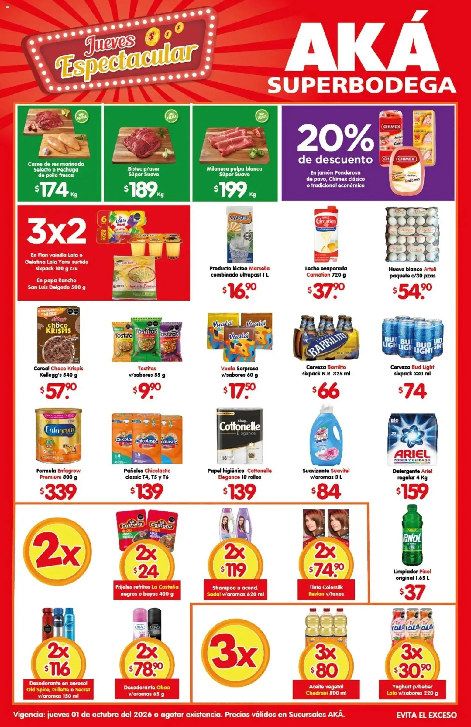 Nuevas ofertas de Arteli válidas en toda la República Mexicana desde el 01/10/2026. ¡Encuentra las mejores ofertas en Arteli folleto Aká Super Bodega! | Página: 1 | Productos: Huevo, Leche, Cerveza, Pañales