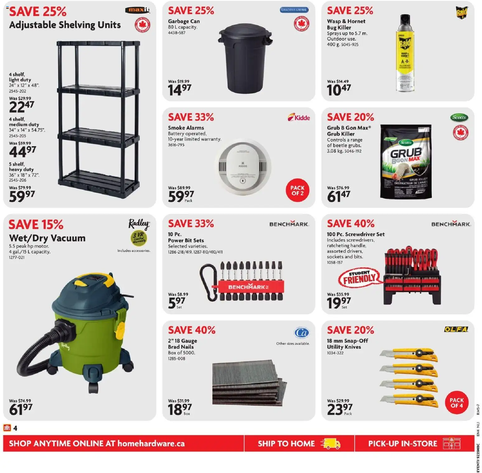 Home Hardware flyer valid from Aug 27, 2026 | Page: 4 | Products: Knives, Box, Battery