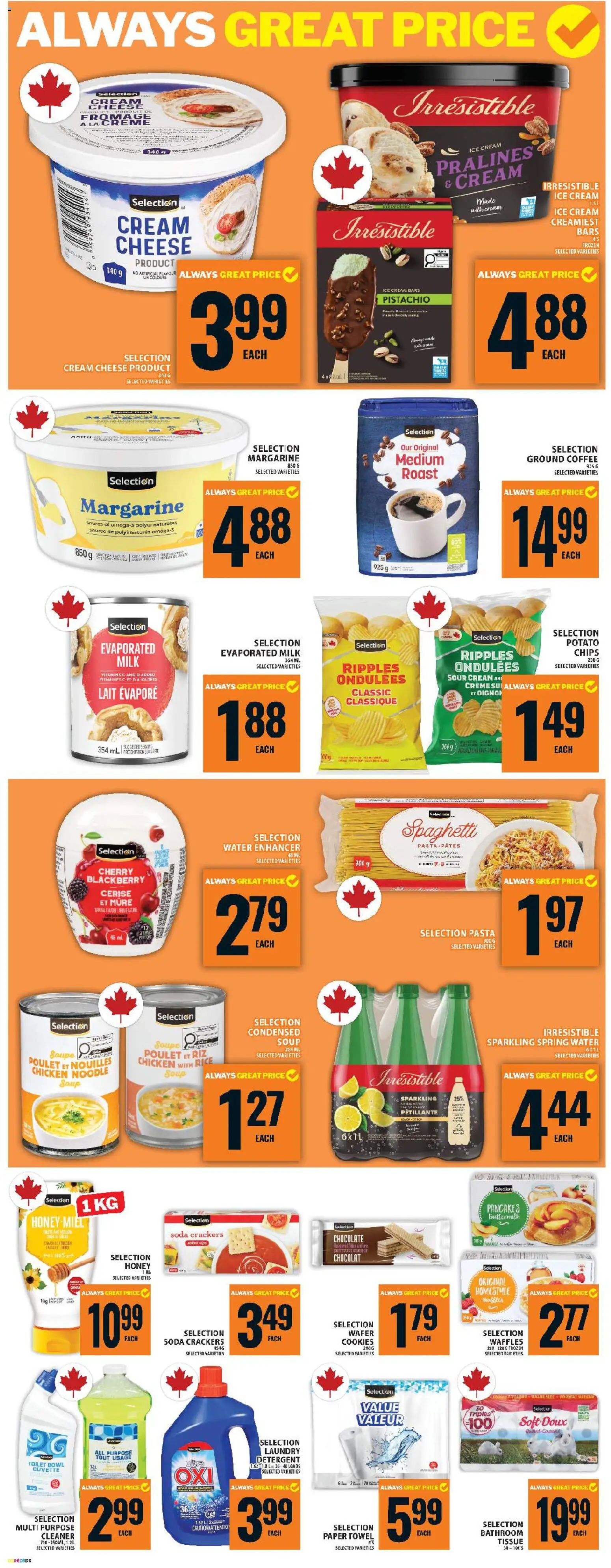 Food Basics flyer valid from 09.04.2026 | Page: 10 | Products: Sour cream, Pasta, Cream, Milk