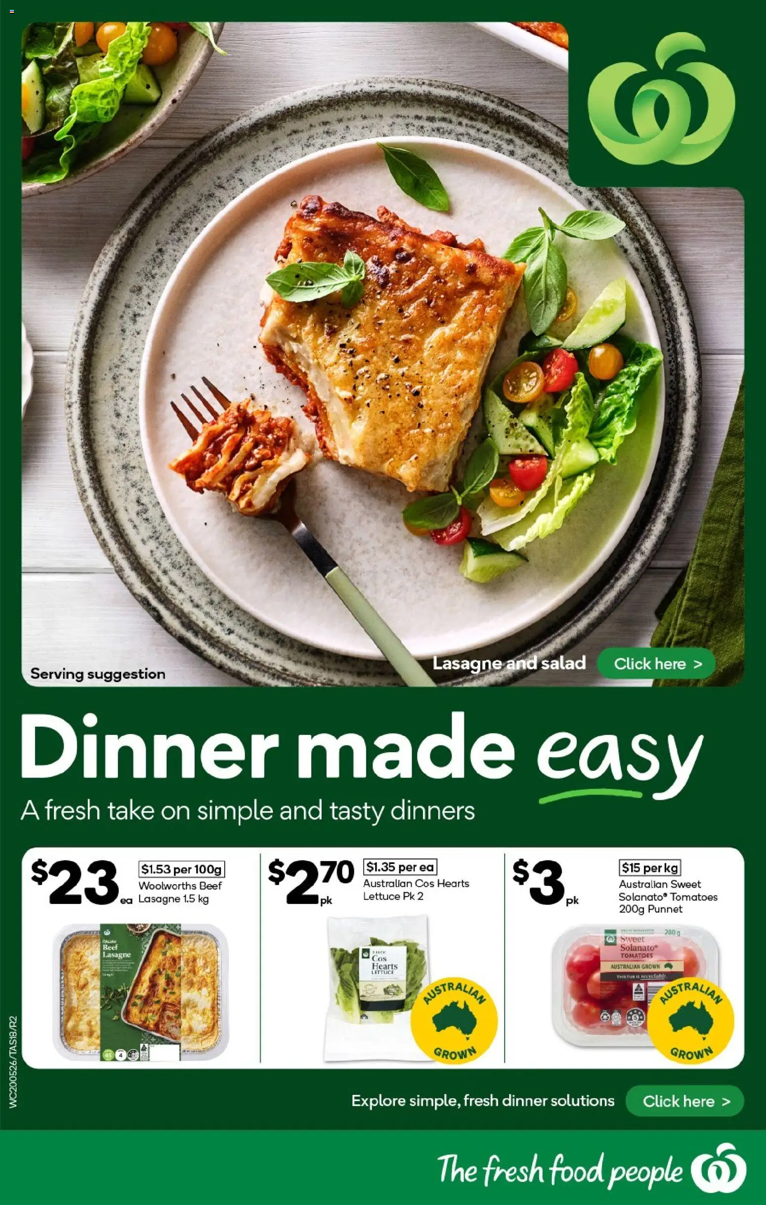Woolworths catalogue - valid from 20.05.2026 | Page: 18 | Products: Lettuce, Tomatoes, Beef, Salad