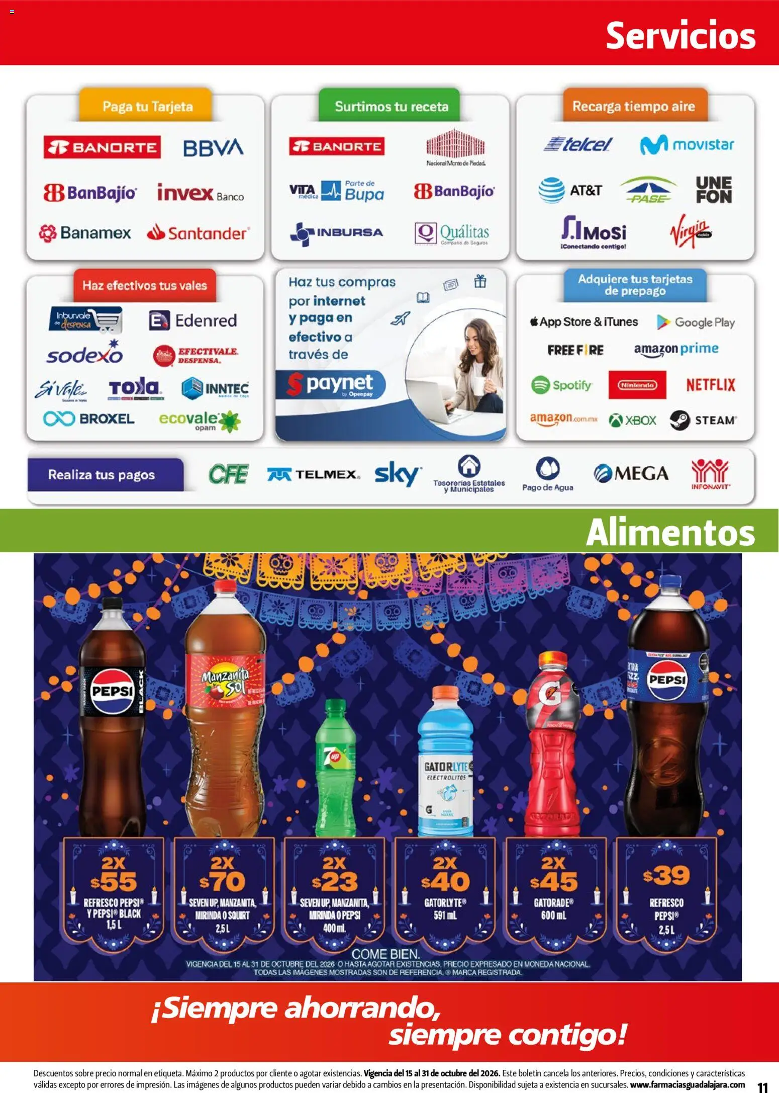Nuevas ofertas de Farmacia Guadalajara válidas en toda la República Mexicana desde el 15/10/2026. ¡Encuentra las mejores ofertas en Farmacia Guadalajara catálogo! | Página: 11