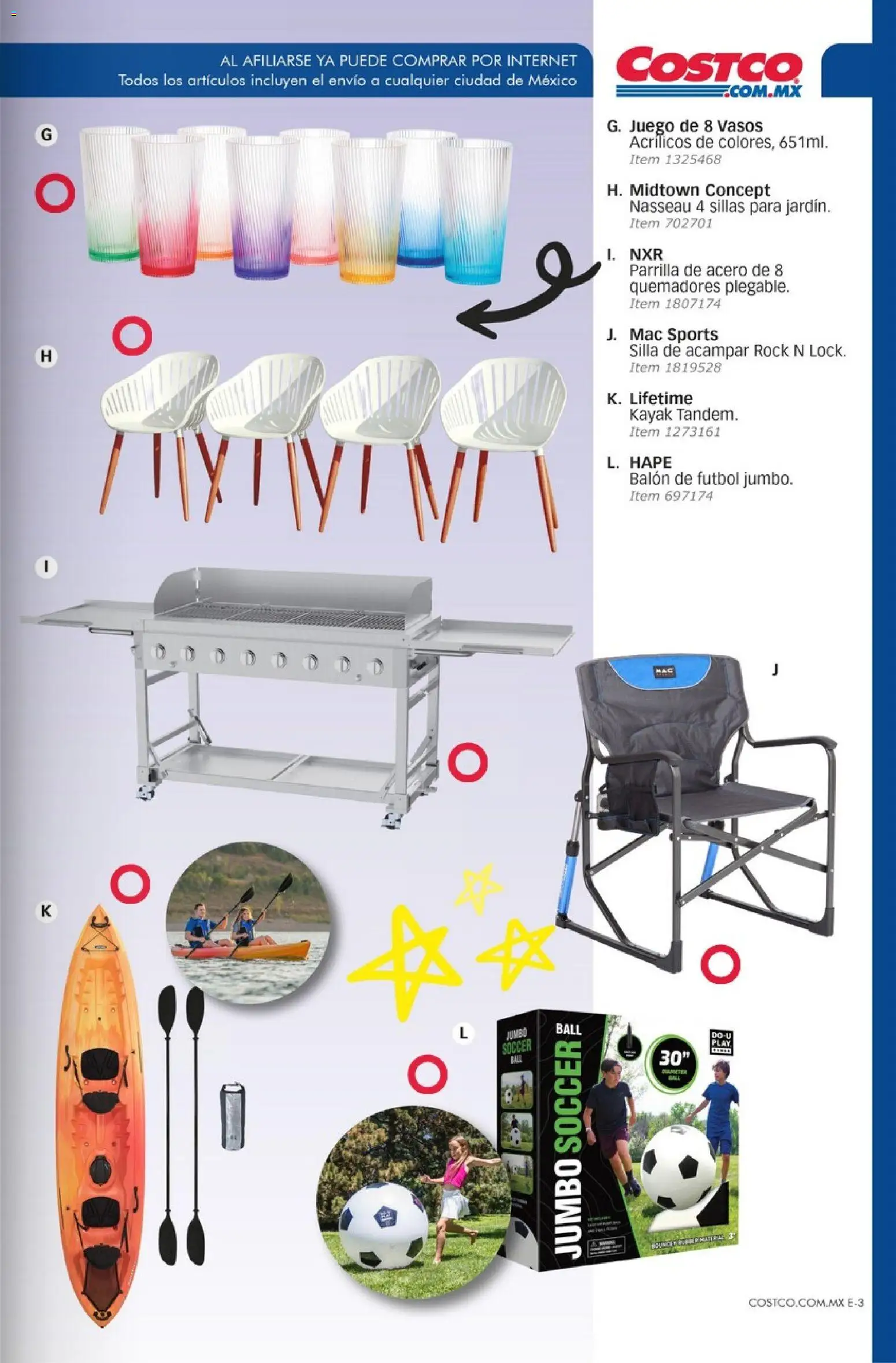 Nuevas ofertas de Costco válidas en toda la República Mexicana desde el 01/07/2026. ¡Encuentra las mejores ofertas en Costco Revista Julio 2026! | Página: 101 | Productos: Silla, Juego, Parrilla, Vasos