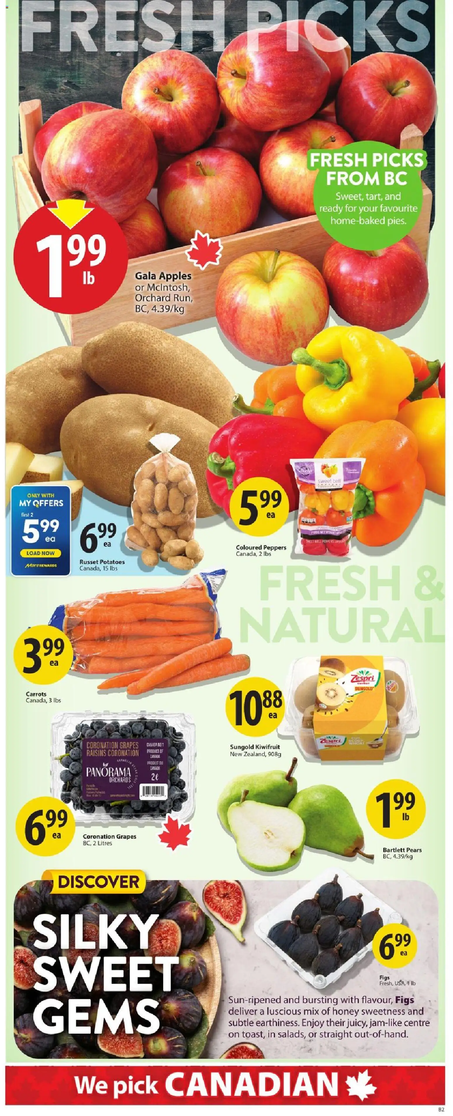 Save on foods flyer valid from Sep 3, 2026 | Page: 2 | Products: Sweetness, Potatoes, Grapes, Pears