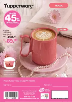 Vista previa de Tupperware catálogo, nuevo folleto de la tienda, válido en México a partir del 07/09/2026 | Página: 117 | Productos: Taza, Teléfono