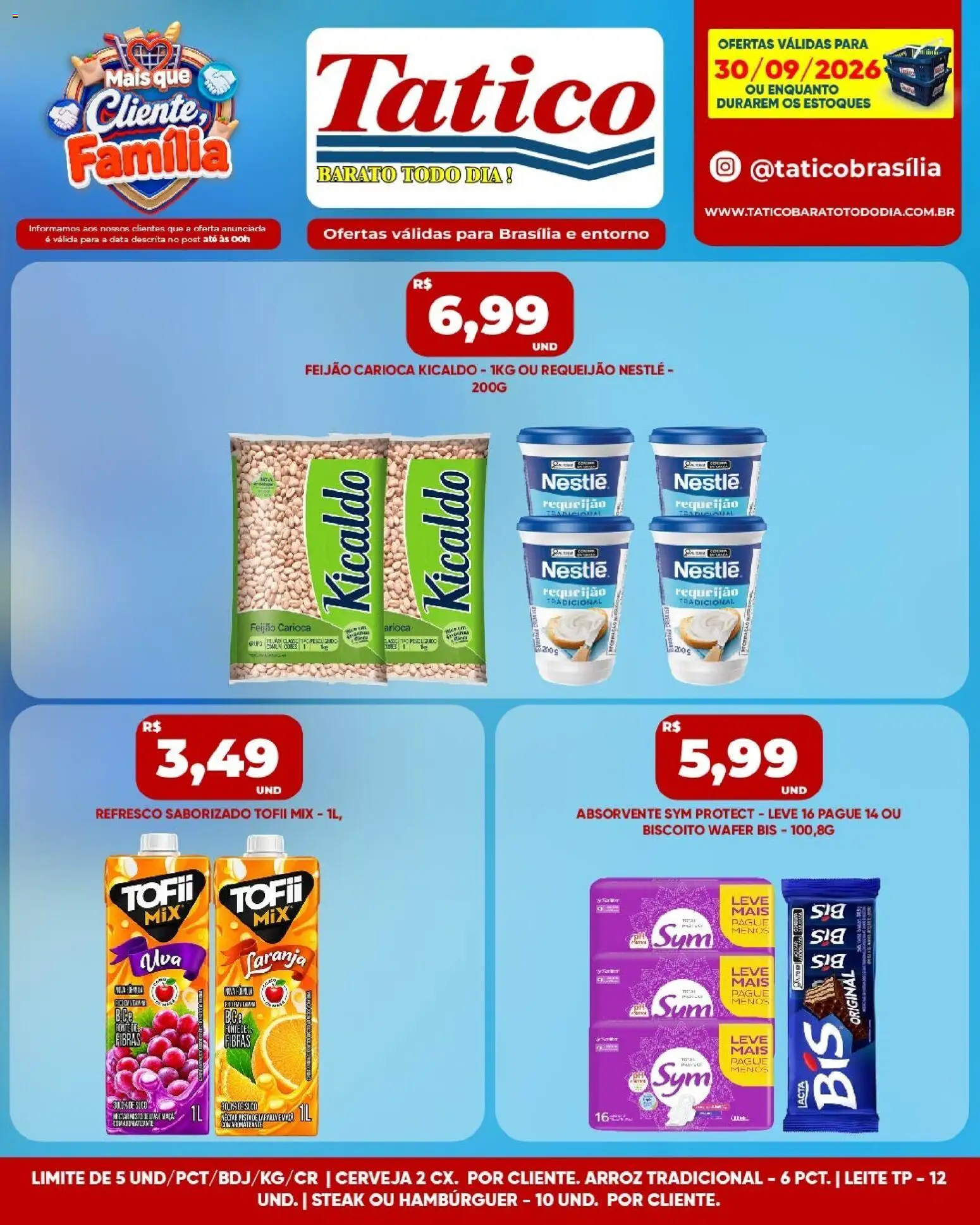 Tatico Folheto - válido de 30/09/2026 | Página: 4 | Produtos: Feijão, Biscoito, Cerveja, Hambúrguer
