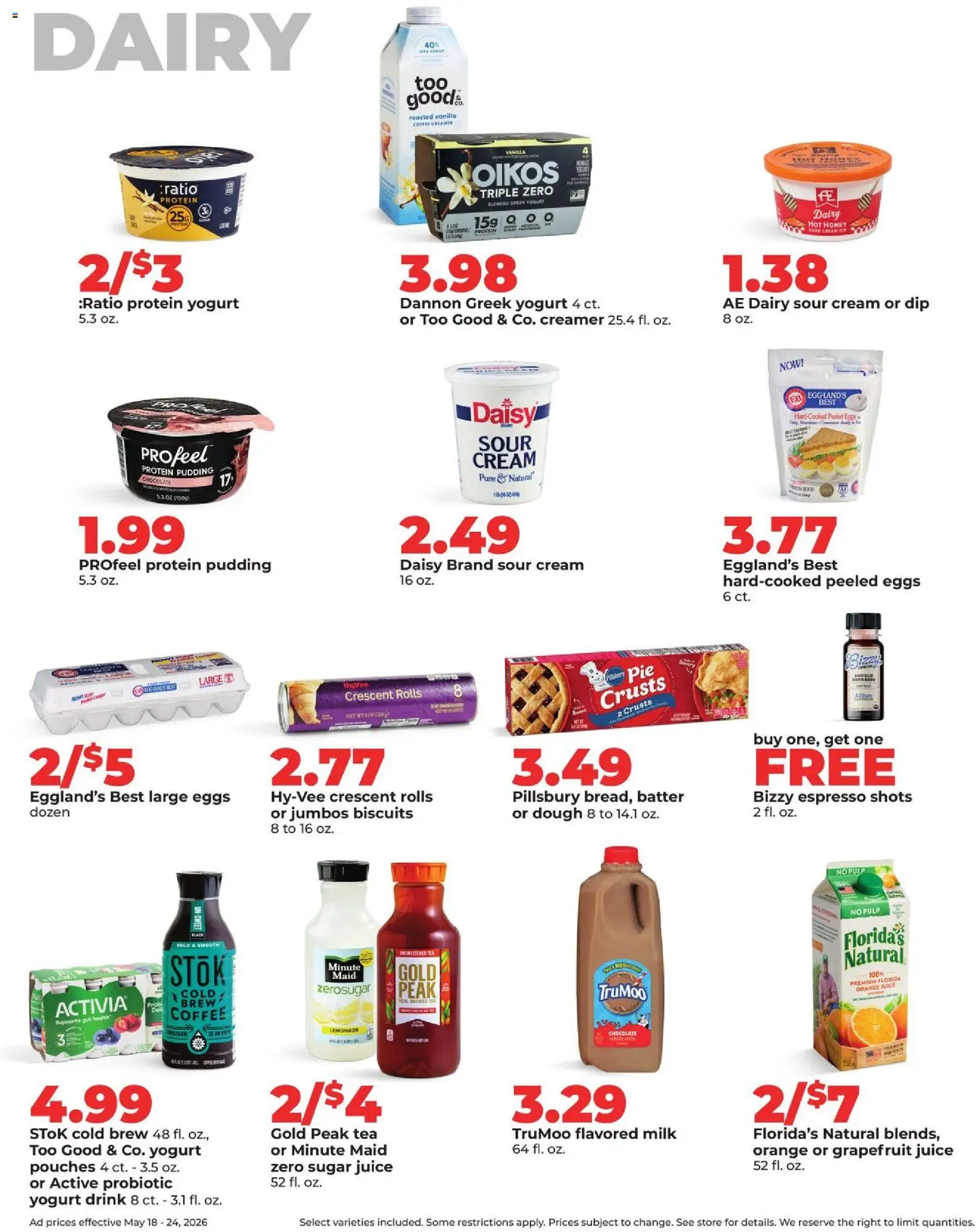 HyVee Weekly Ad - valid from 18.05.2026 | Page: 33 | Products: Eggs, Coffee, Juice, Cream