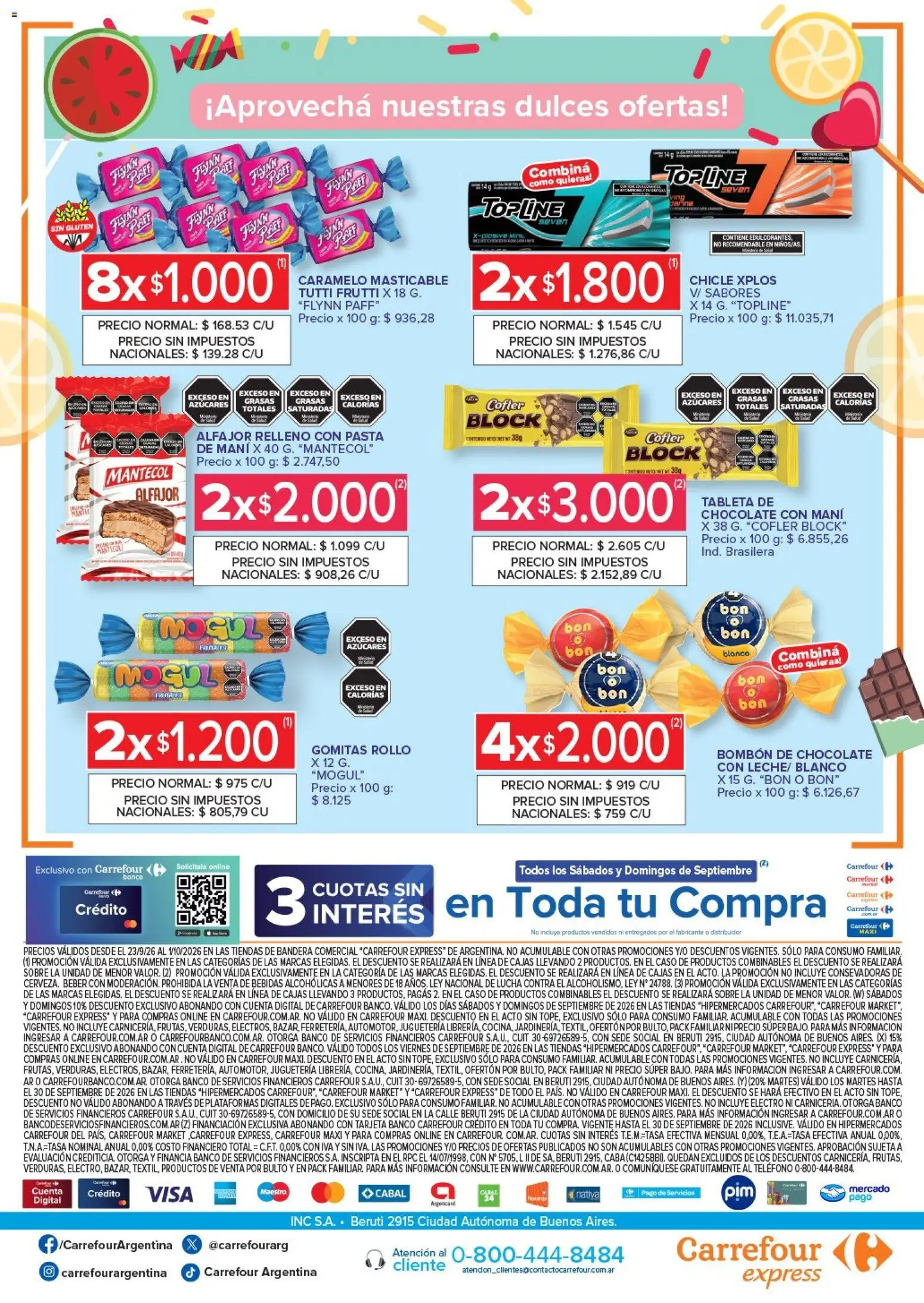 Carrefour - Carrefour Express Ofertas │ válido desde el 23/09/2026 | Página: 6 | Productos: Gomitas, Dulces, Chicle, Pasta