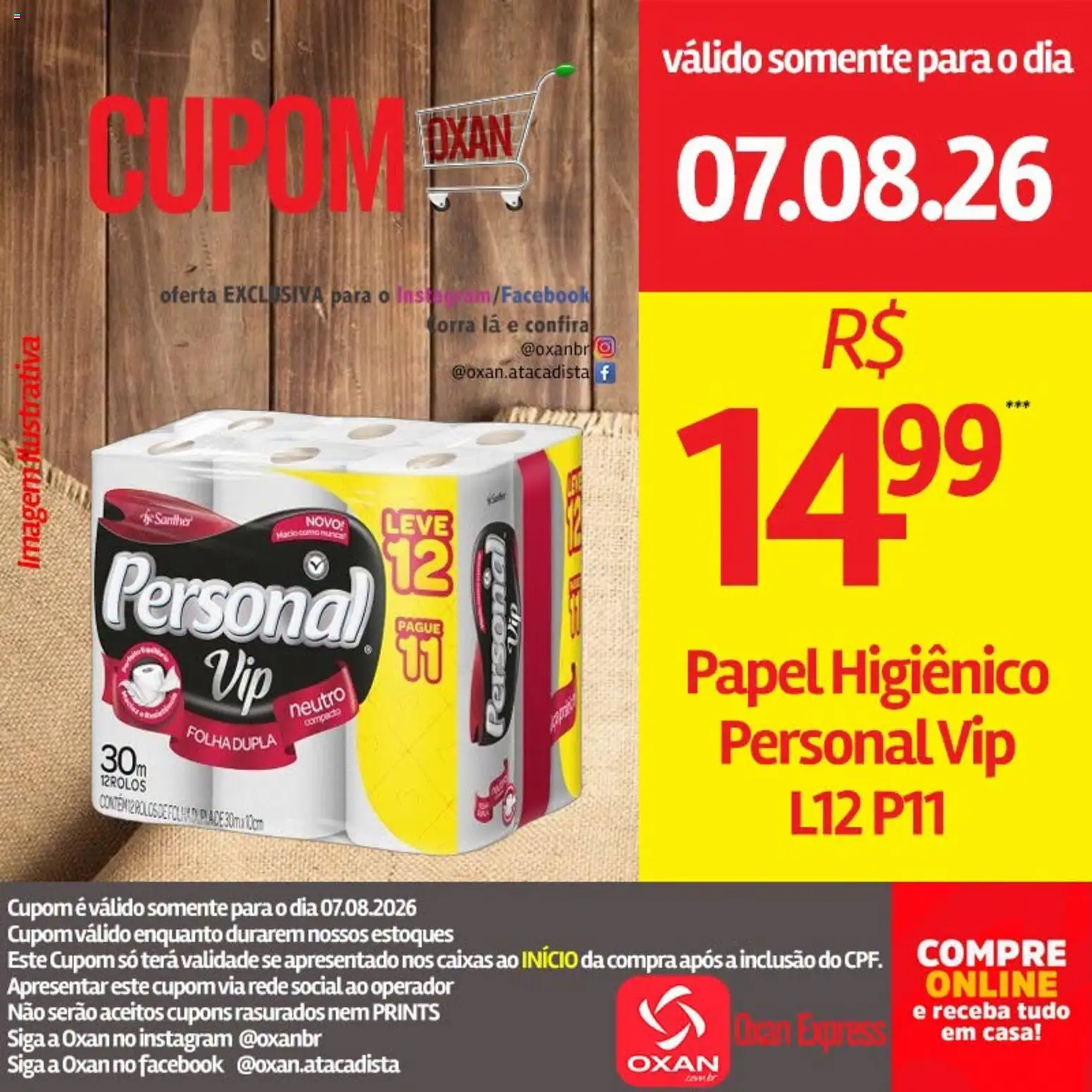Oxan Atacadista Folheto - válido de 07/08/2026 | Página: 11 | Produtos: Papel higiênico