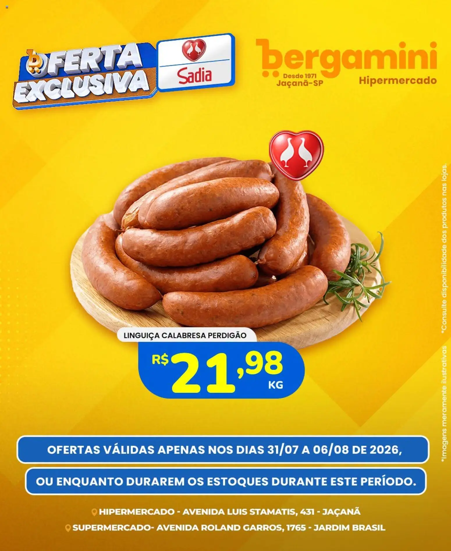 Supermercado Bergamini Folheto - válido de 31/07/2026 | Página: 5 | Produtos: Linguiça