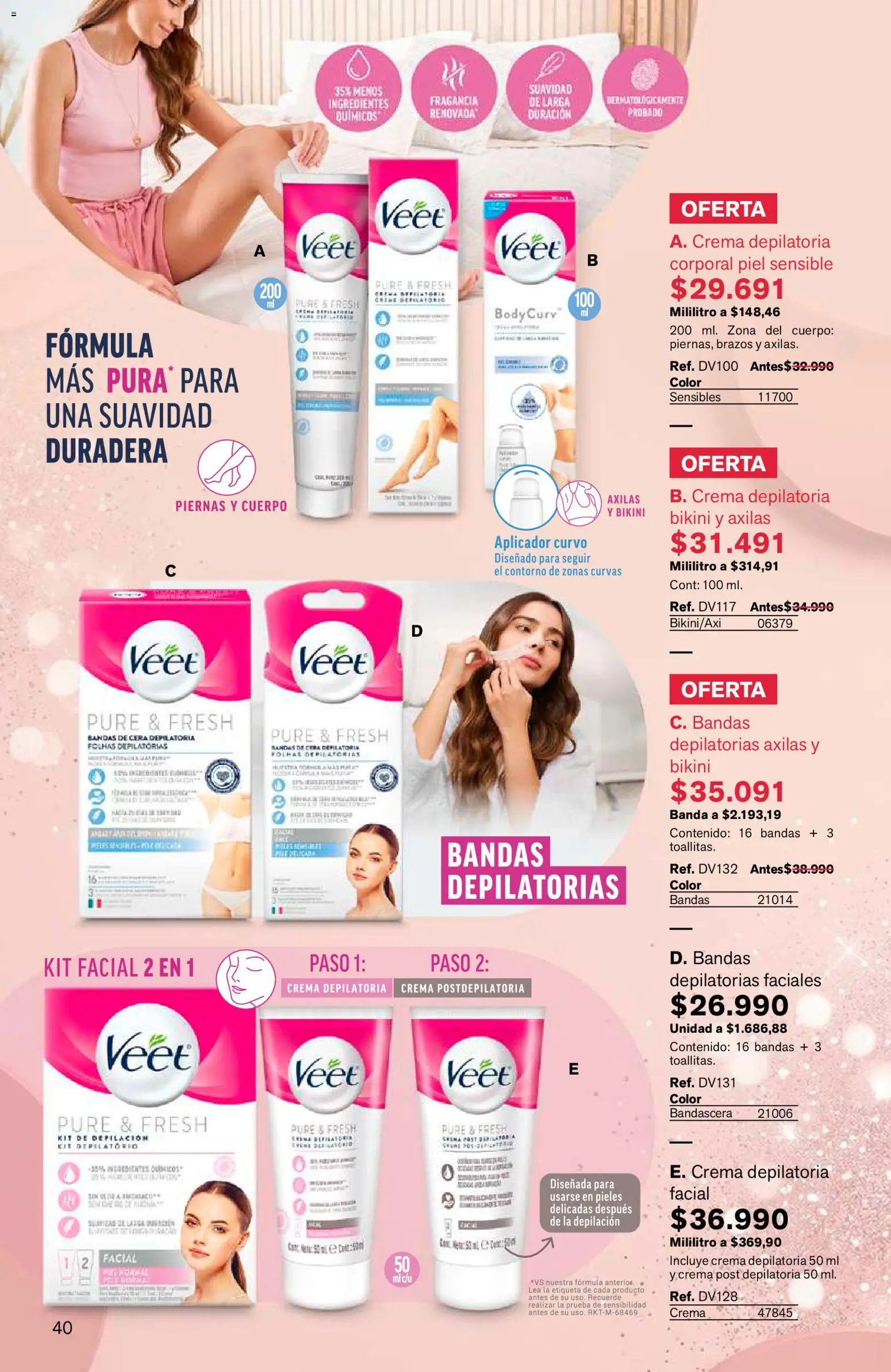 Leonisa revista - valida desde el 15/07/2026 | Página: 40 | Productos: Ingredientes, Puré, Cera depilatoria, Contorno