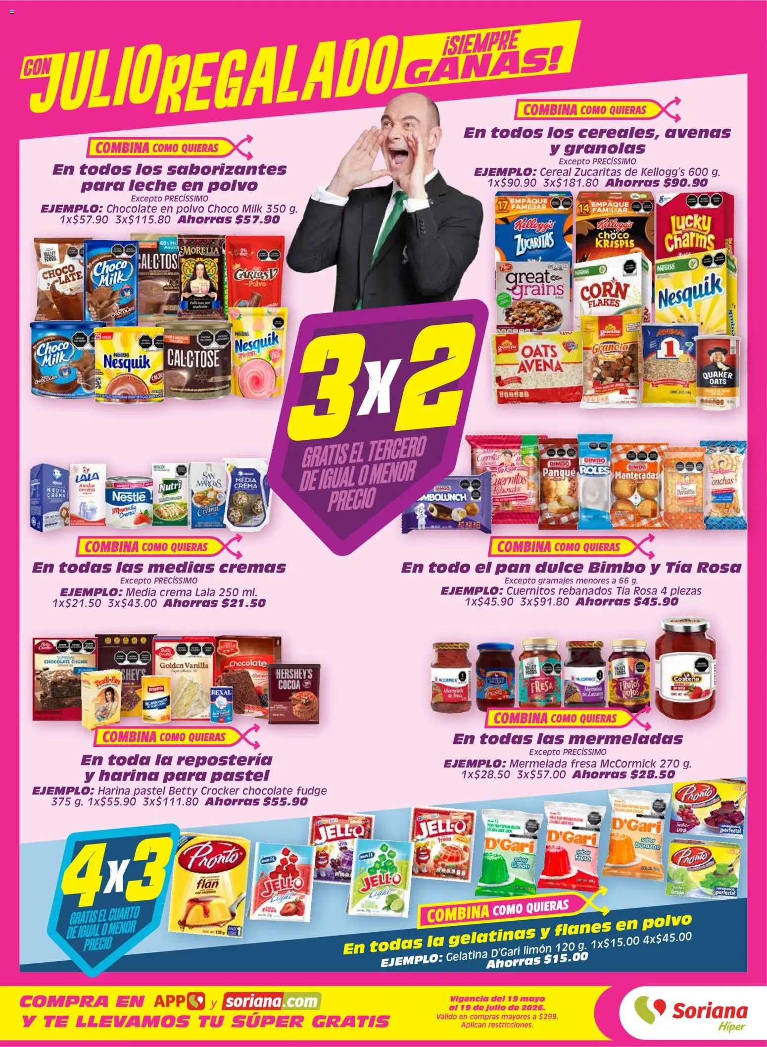 Nuevas ofertas de Soriana válidas en toda la República Mexicana desde el 12.06.2026. ¡Encuentra las mejores ofertas en Soriana folleto! | Página: 2 | Productos: Gelatina, Pan dulce, Crema, Fresas