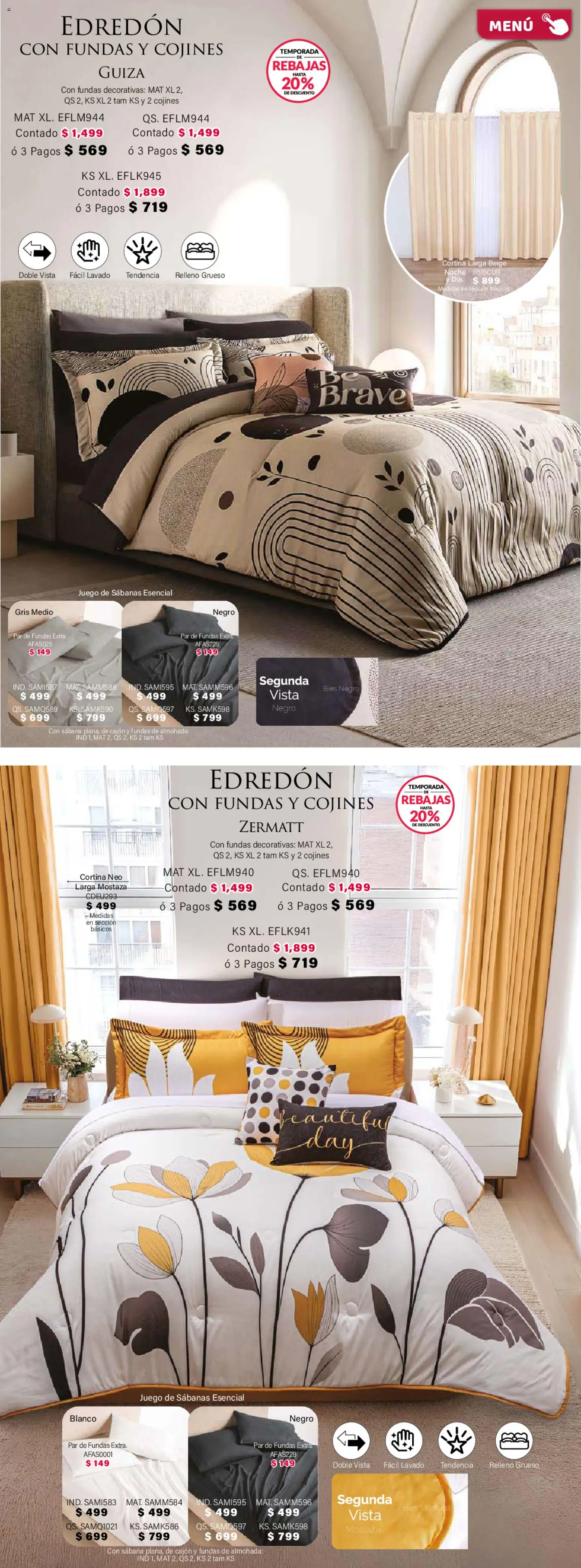 Nuevas ofertas de Colchas Concord válidas en toda la República Mexicana desde el 01/02/2026. ¡Encuentra las mejores ofertas en Colchas Concord catálogo! | Página: 6 | Productos: Mostaza, Juego, Almohada, Sabanas