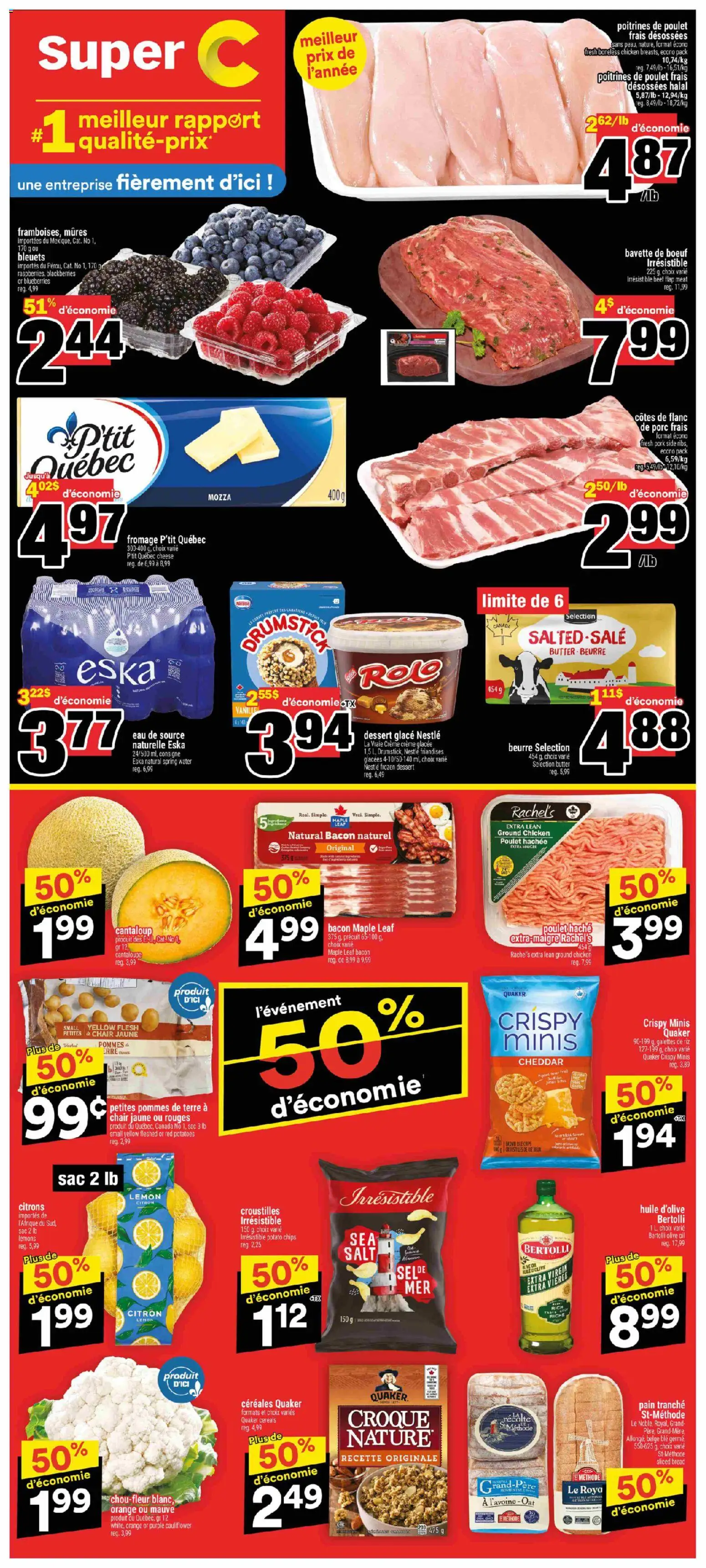 Super C flyer valid from Oct 1, 2026 | Page: 1 | Products: Beef, Blueberries, Olive oil, Pork