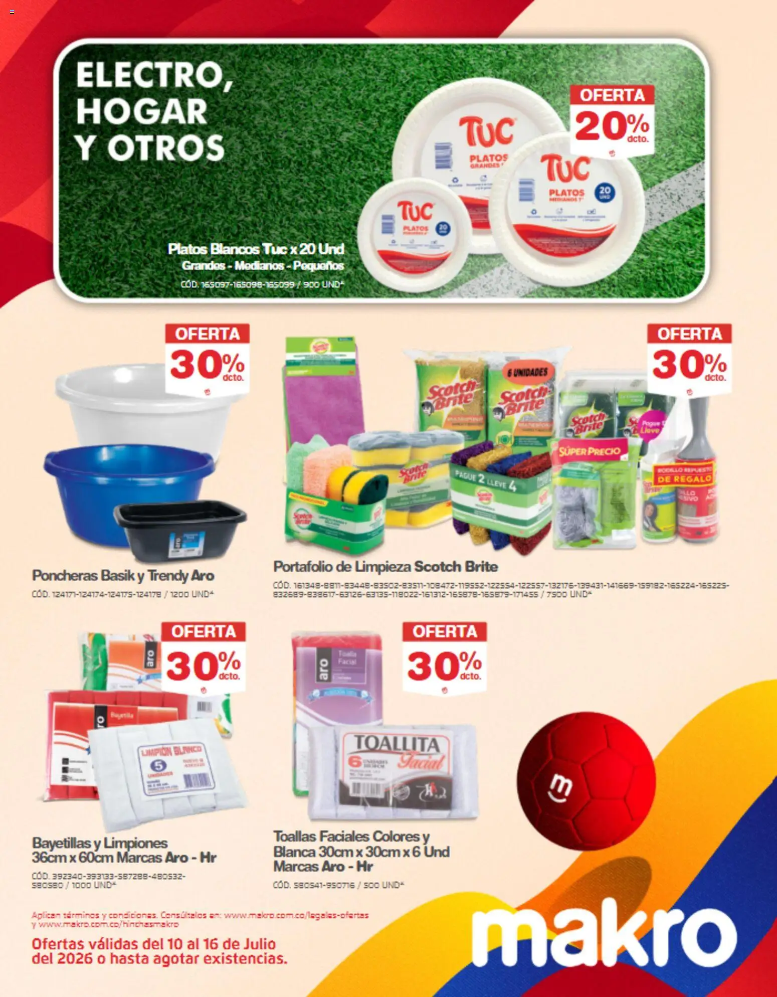 Makro revista - valida desde el 10/07/2026 | Página: 13 | Productos: Pocillo, Limpión, Toallas, Platos