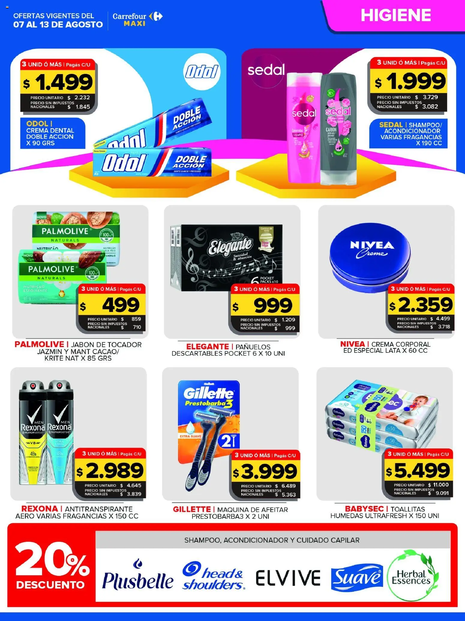 Carrefour Maxi catálogo │ válido desde el 07/08/2026 | Página: 5 | Productos: Acondicionador, Jabón, Antitranspirante, Crema