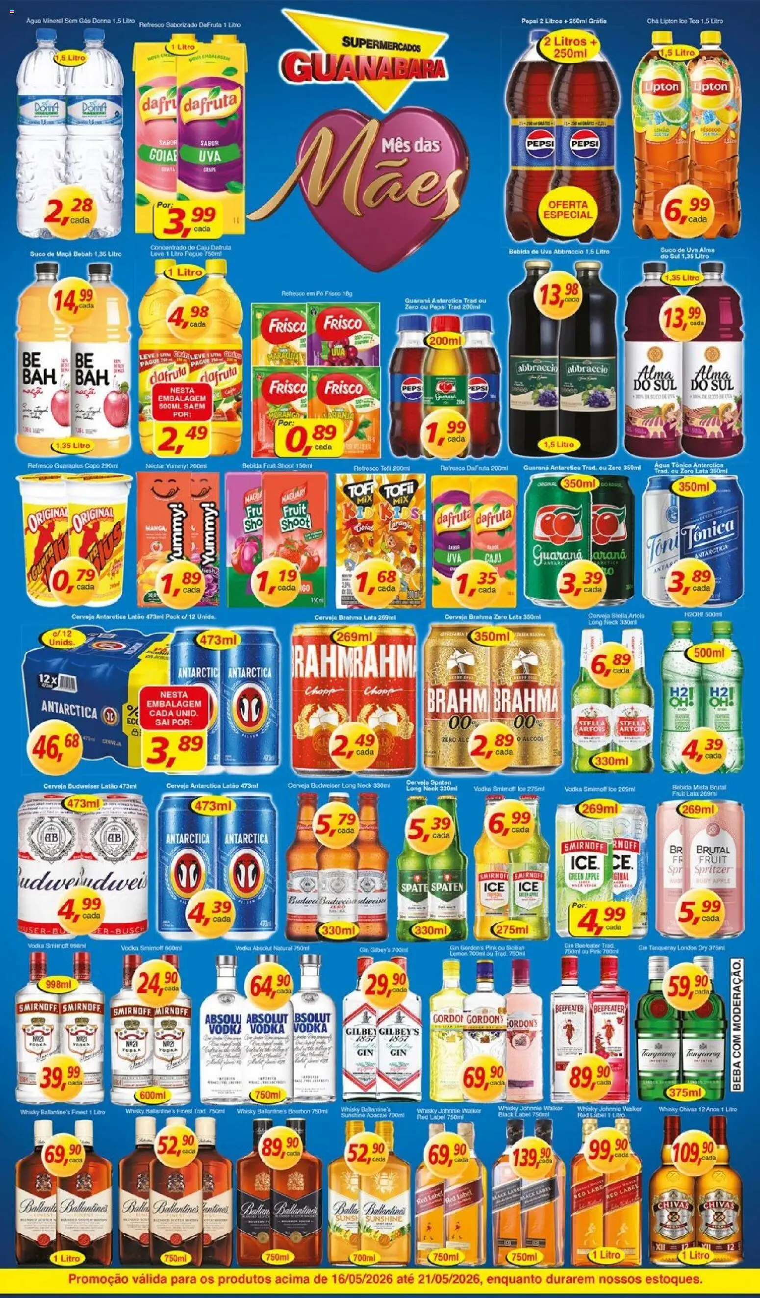 Supermercados Guanabara Folheto - válido de 16.05.2026 | Página: 4 | Produtos: Guaraná, Whisky, Bourbon, Bebida