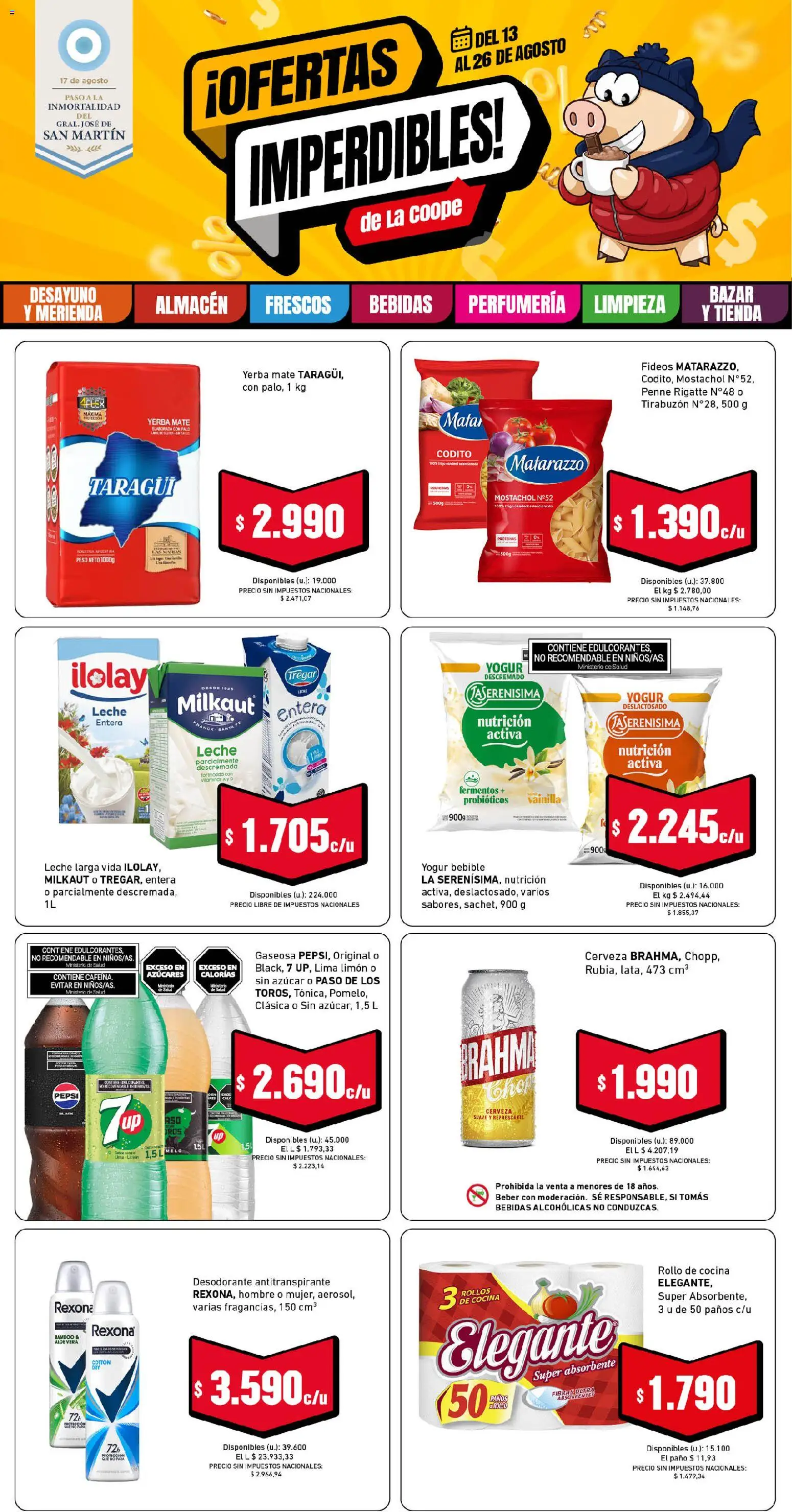 Cooperativa Obrera - Folleto │ válido desde el 13/08/2026 | Página: 1 | Productos: Azucar, Antitranspirante, Limón, Cerveza