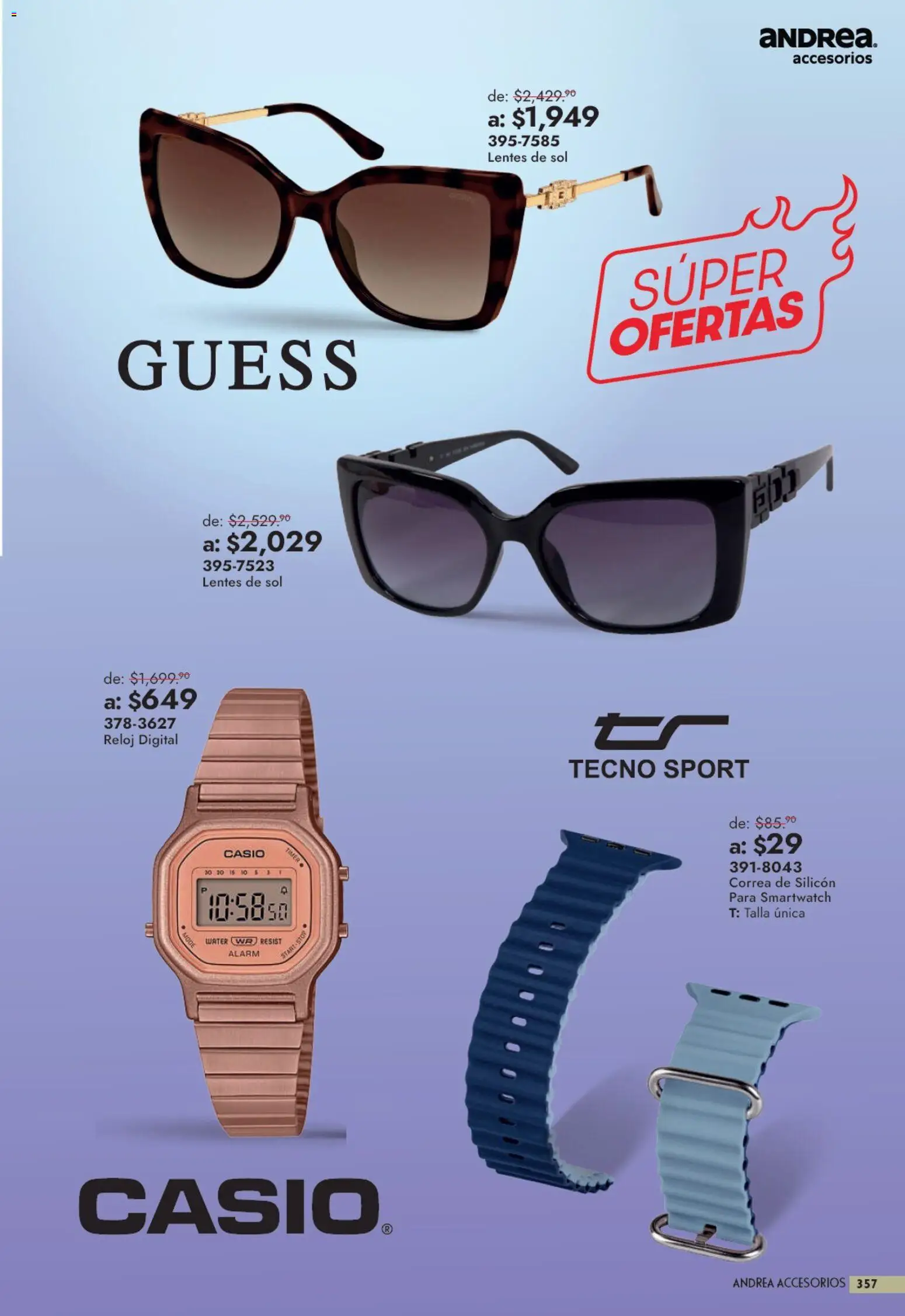 Nuevas ofertas de Andrea válidas en toda la República Mexicana desde el 13/09/2026. ¡Encuentra las mejores ofertas en Andrea catálogo Outlet! | Página: 357 | Productos: Lentes, Lentes de sol, Reloj