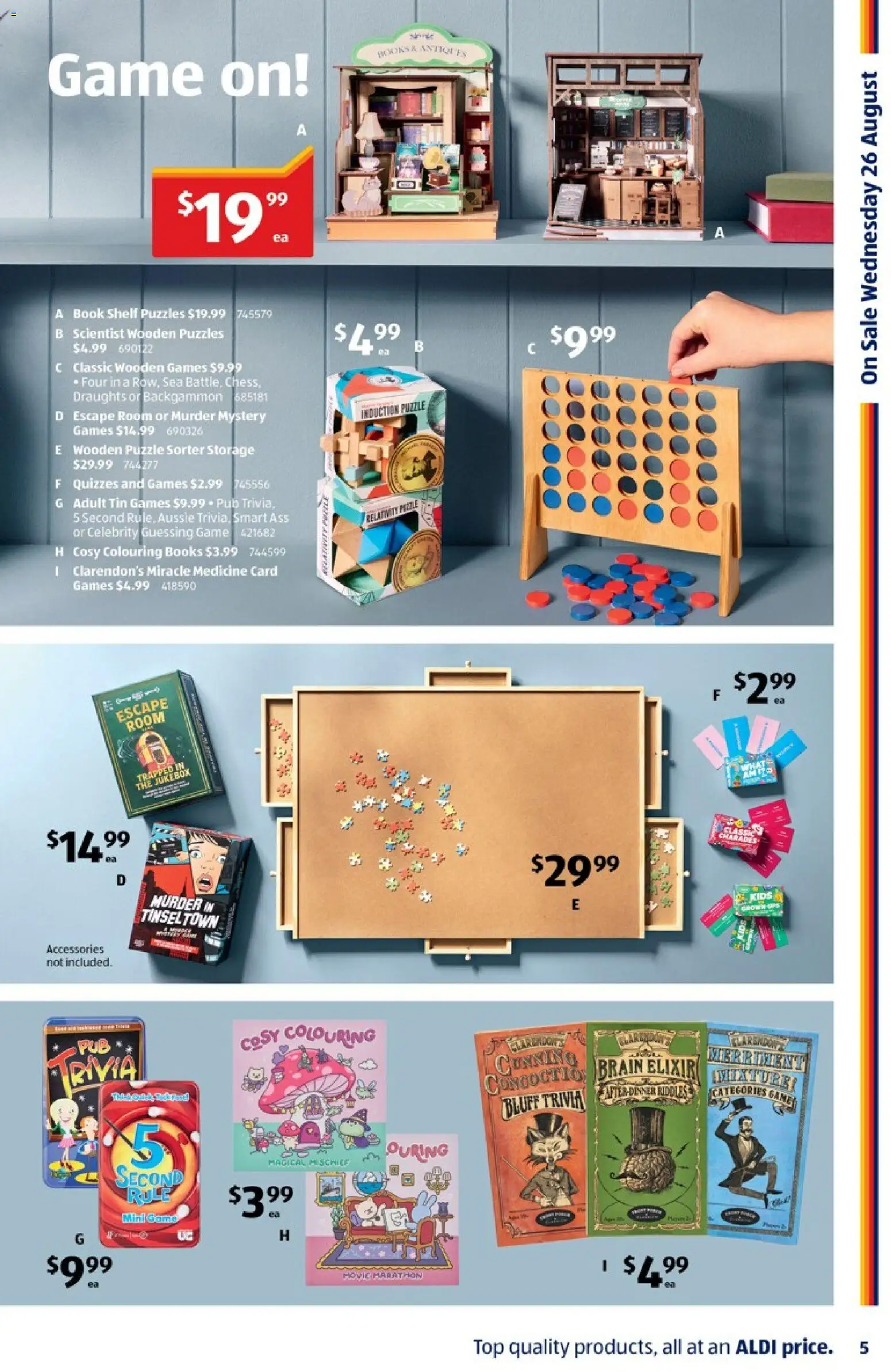 Aldi catalogue - valid from 23/08/2026 | Page: 5 | Products: Shelf, Accessories, Books, Game