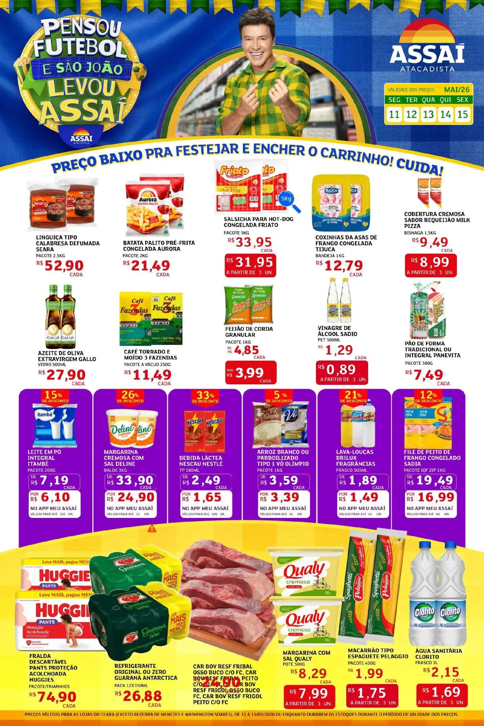 Assaí Atacadista Folheto - válido de 11.05.2026 | Página: 1 | Produtos: Feijão, Corda, Baixo, Balde