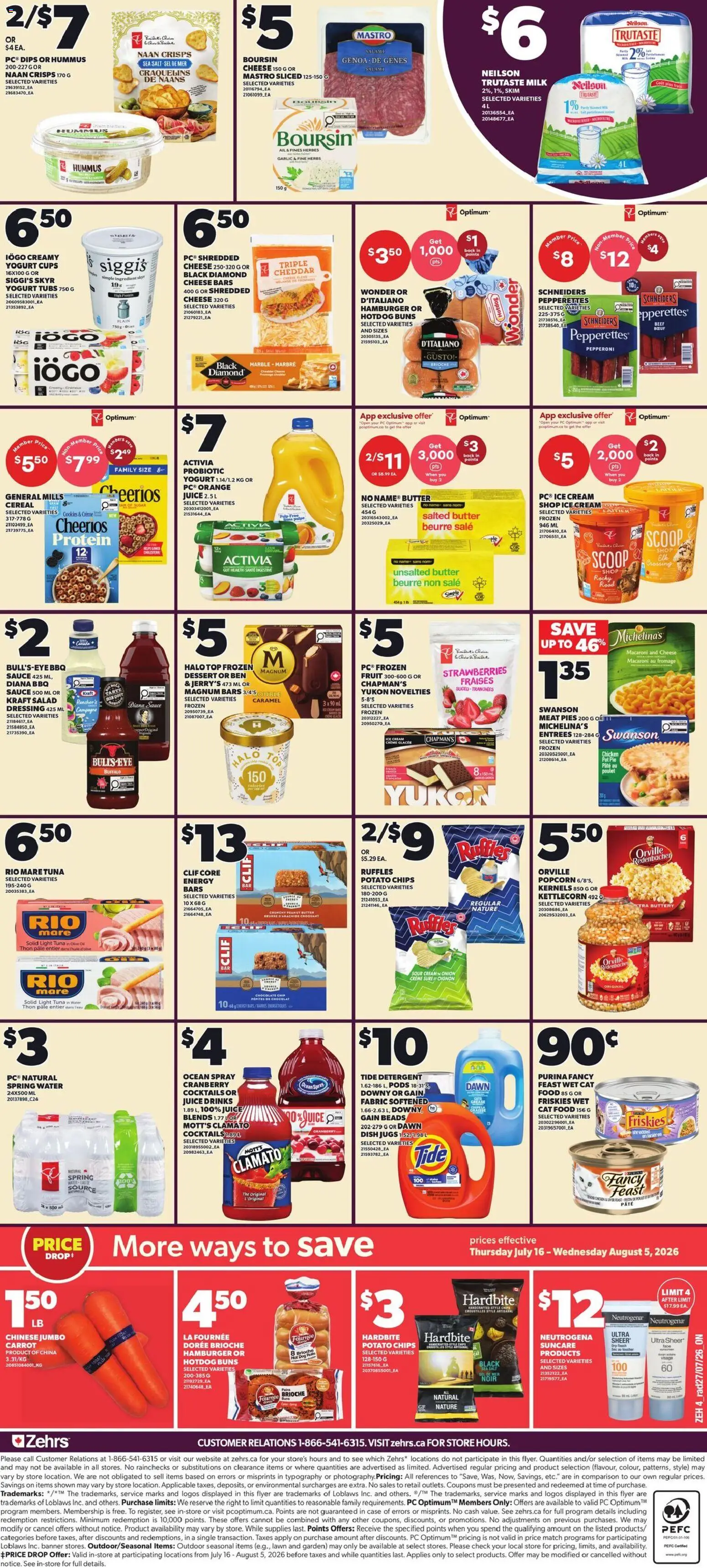 Zehrs flyer valid from Jul 30, 2026 | Page: 2 | Products: Carrot, Magnum, Popcorn, Protein