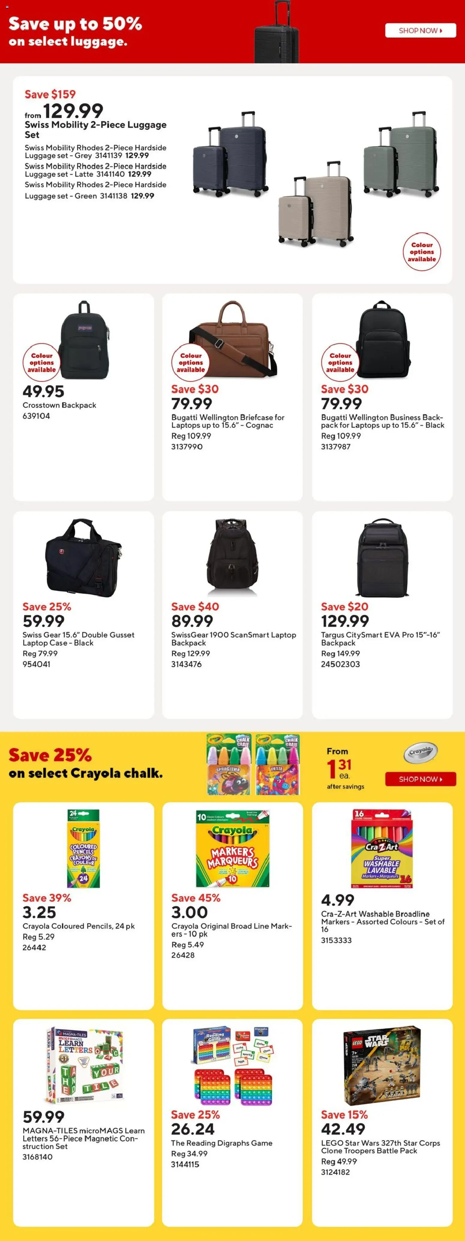 Staples flyer valid from Jul 17, 2026 | Page: 12 | Products: Luggage, Game, Case, Laptop