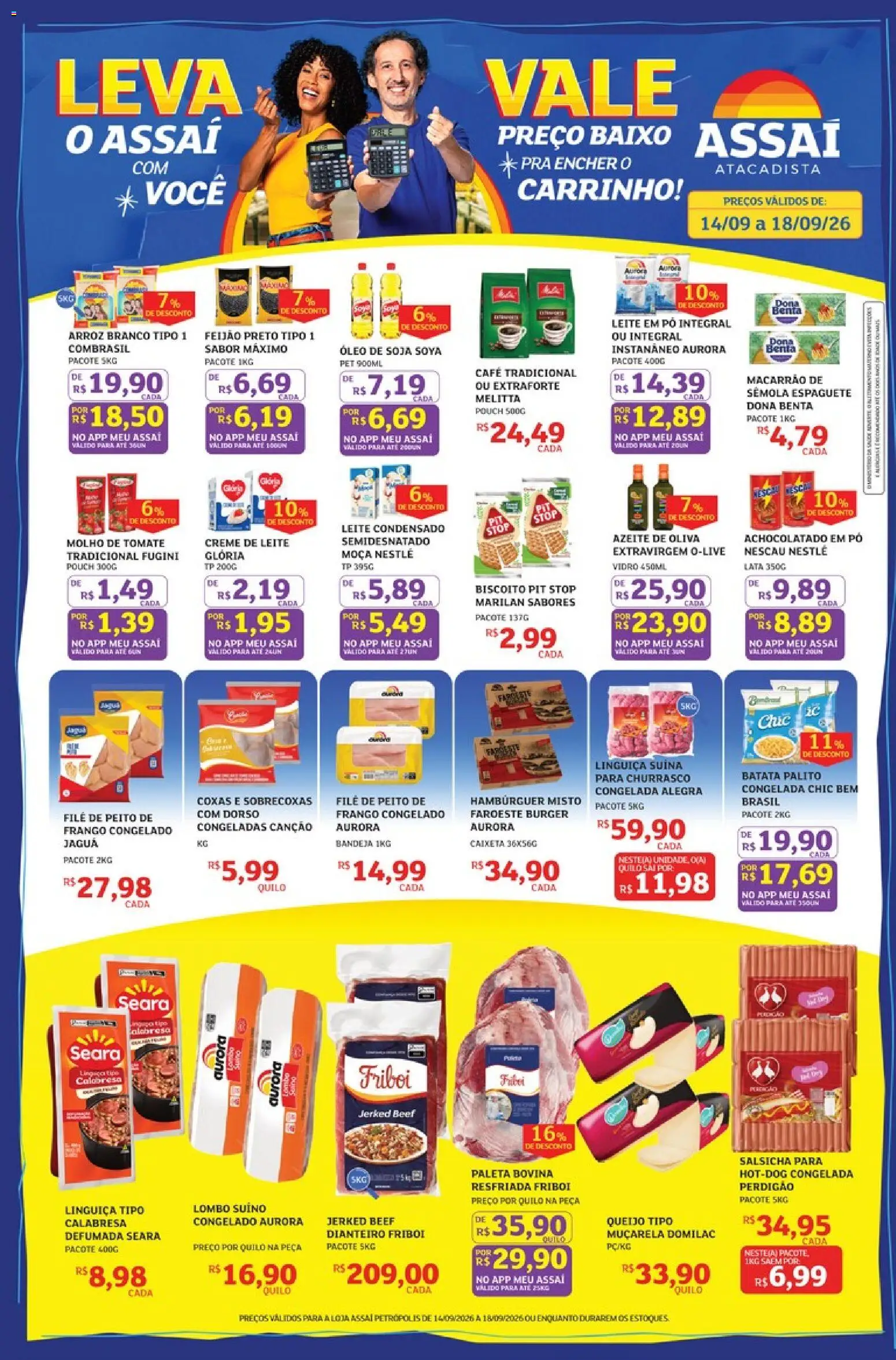 Assaí Atacadista Folheto - válido de 14/09/2026 | Página: 1 | Produtos: Leite, Óleo, Muçarela, Leite condensado