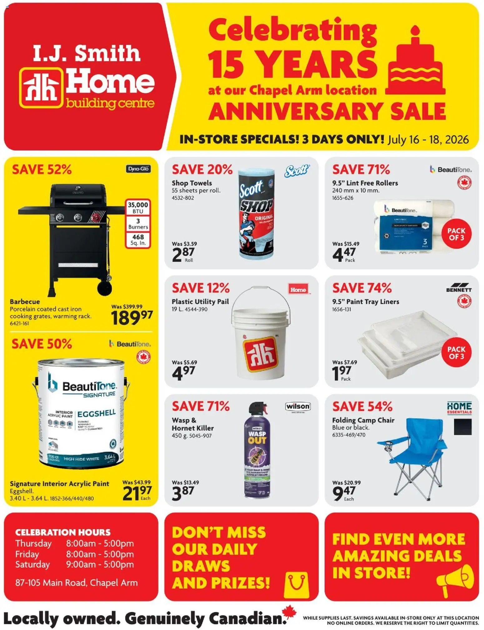 Home Hardware flyer valid from Jul 16, 2026 | Page: 1 | Products: Iron, Chair