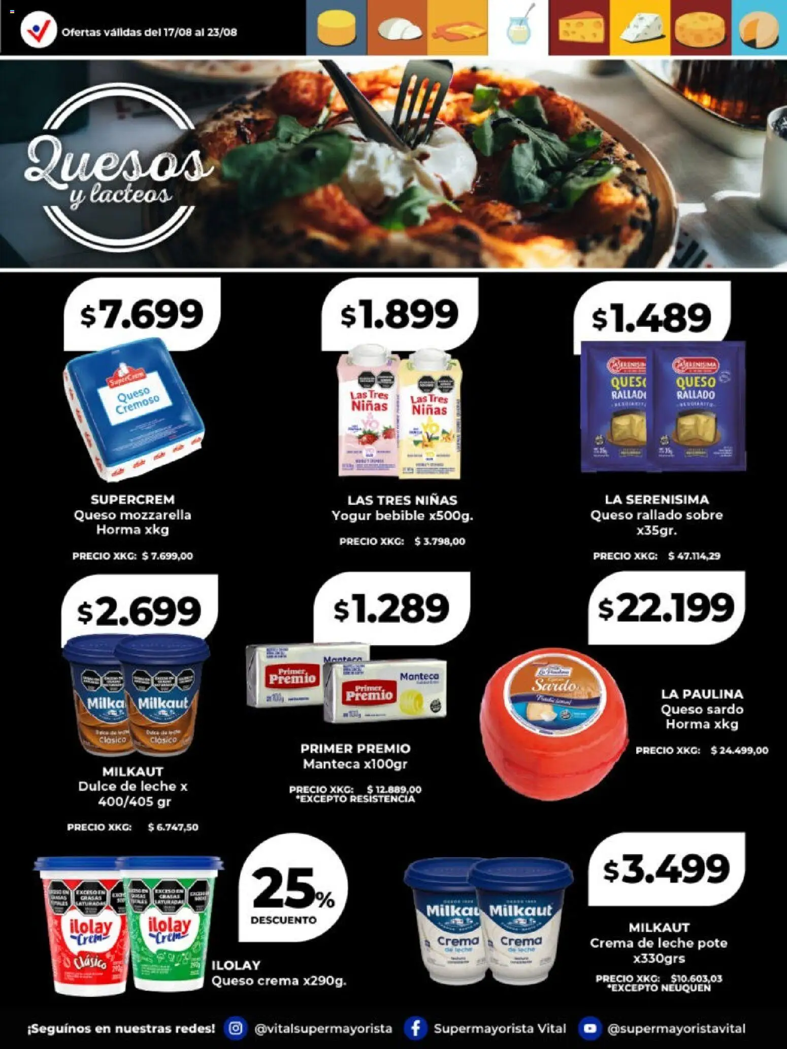 Vital - Especial de frescos │ válido desde el 17/08/2026 | Página: 4 | Productos: Sobre, Crema de leche, Queso crema, Yogur