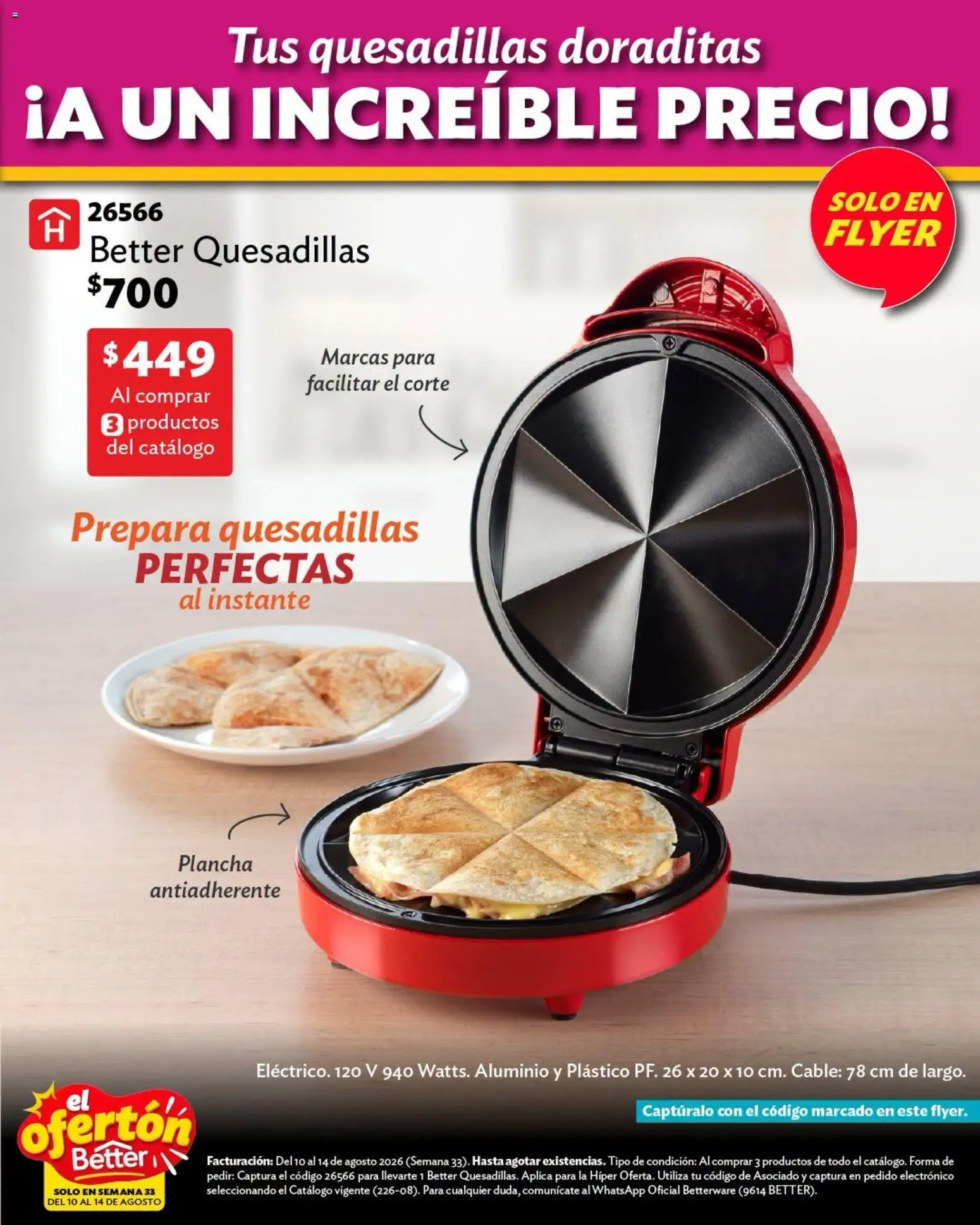 Nuevas ofertas de Betterware válidas en toda la República Mexicana desde el 10/08/2026. ¡Encuentra las mejores ofertas en Betterware catálogo El Ofertón! | Página: 6 | Productos: Cable, Plancha