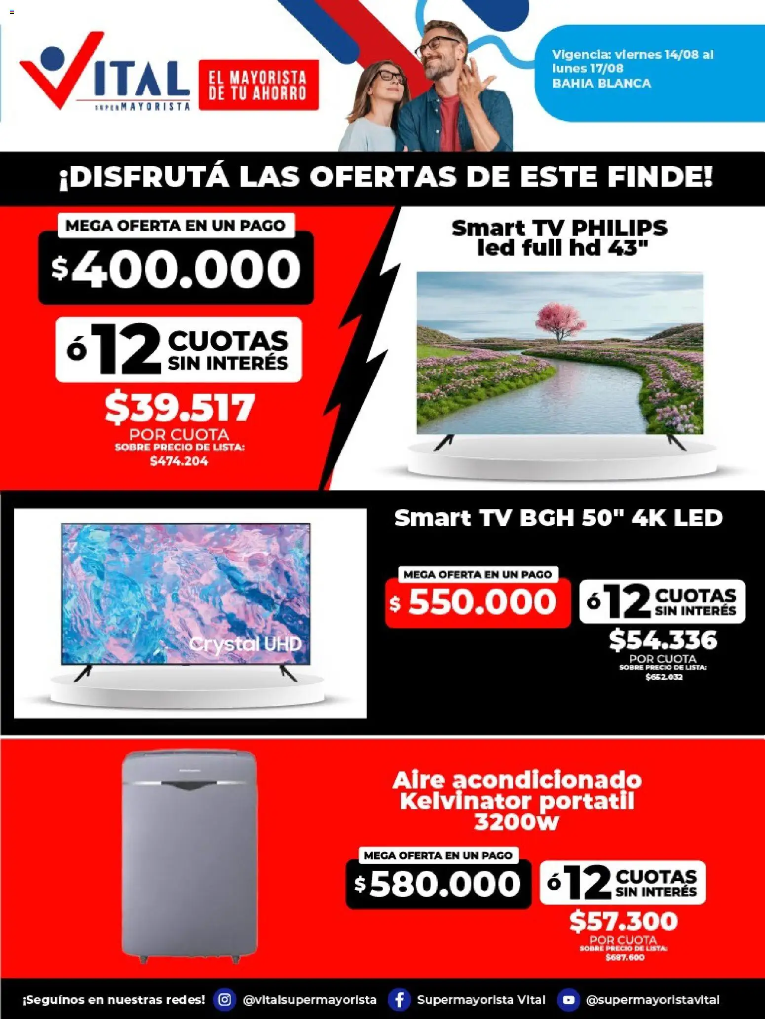 Vital - Ofertas fin BAHIA BLANCA │ válido desde el 14/08/2026 | Página: 1 | Productos: Aire acondicionado, Sobre
