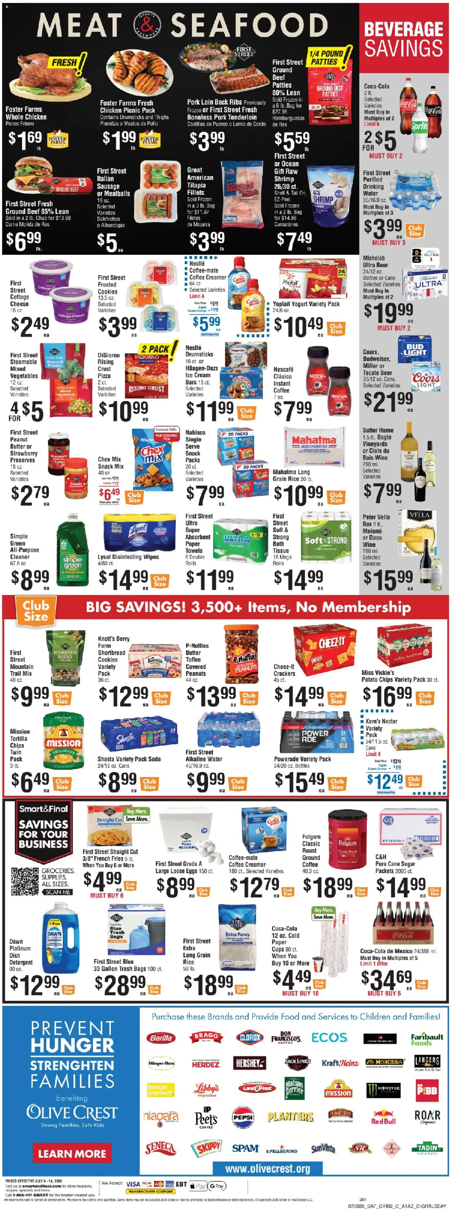 Smart & Final Weekly Ad - valid from 07/10/2026 | Page: 3 | Products: Box, Beer, Cottage cheese, Sugar