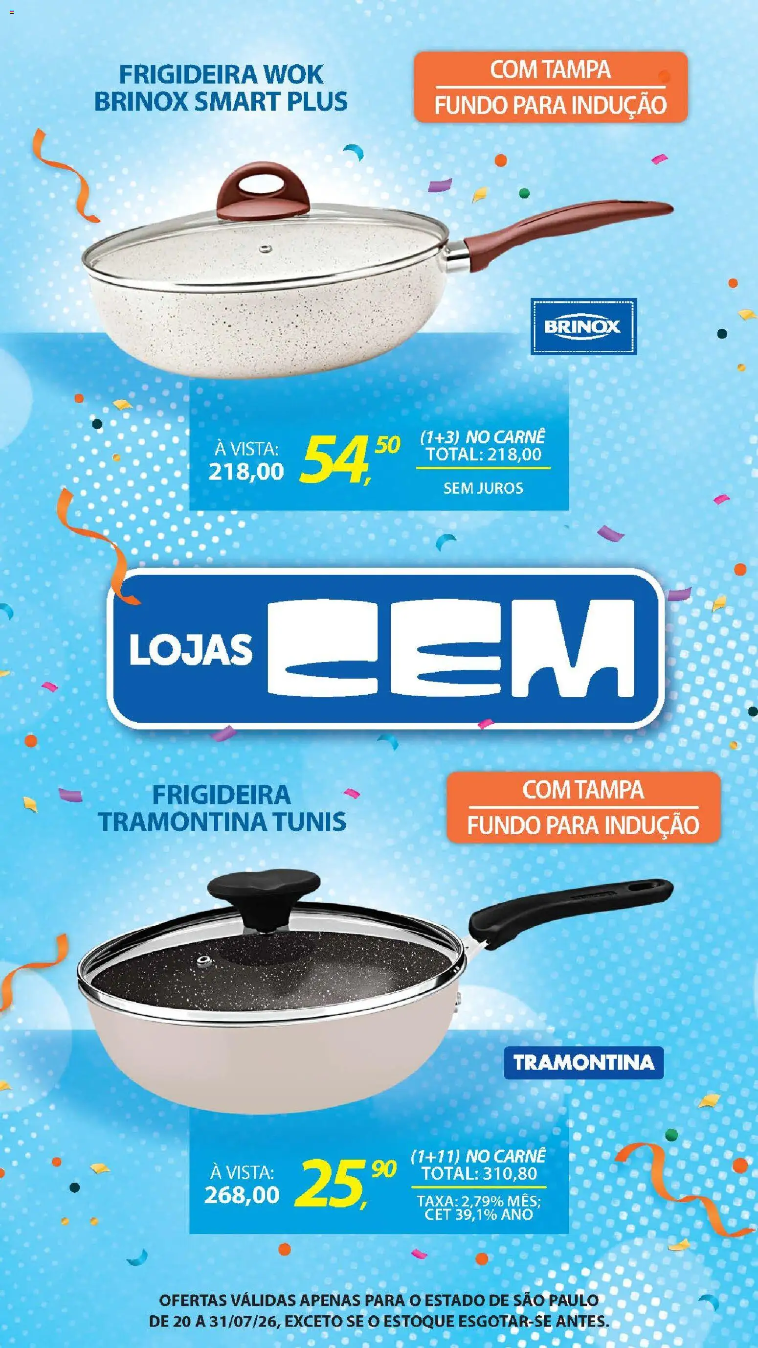 Lojas Cem Folheto - válido de 20/07/2026 | Página: 86 | Produtos: Frigideira, Carne