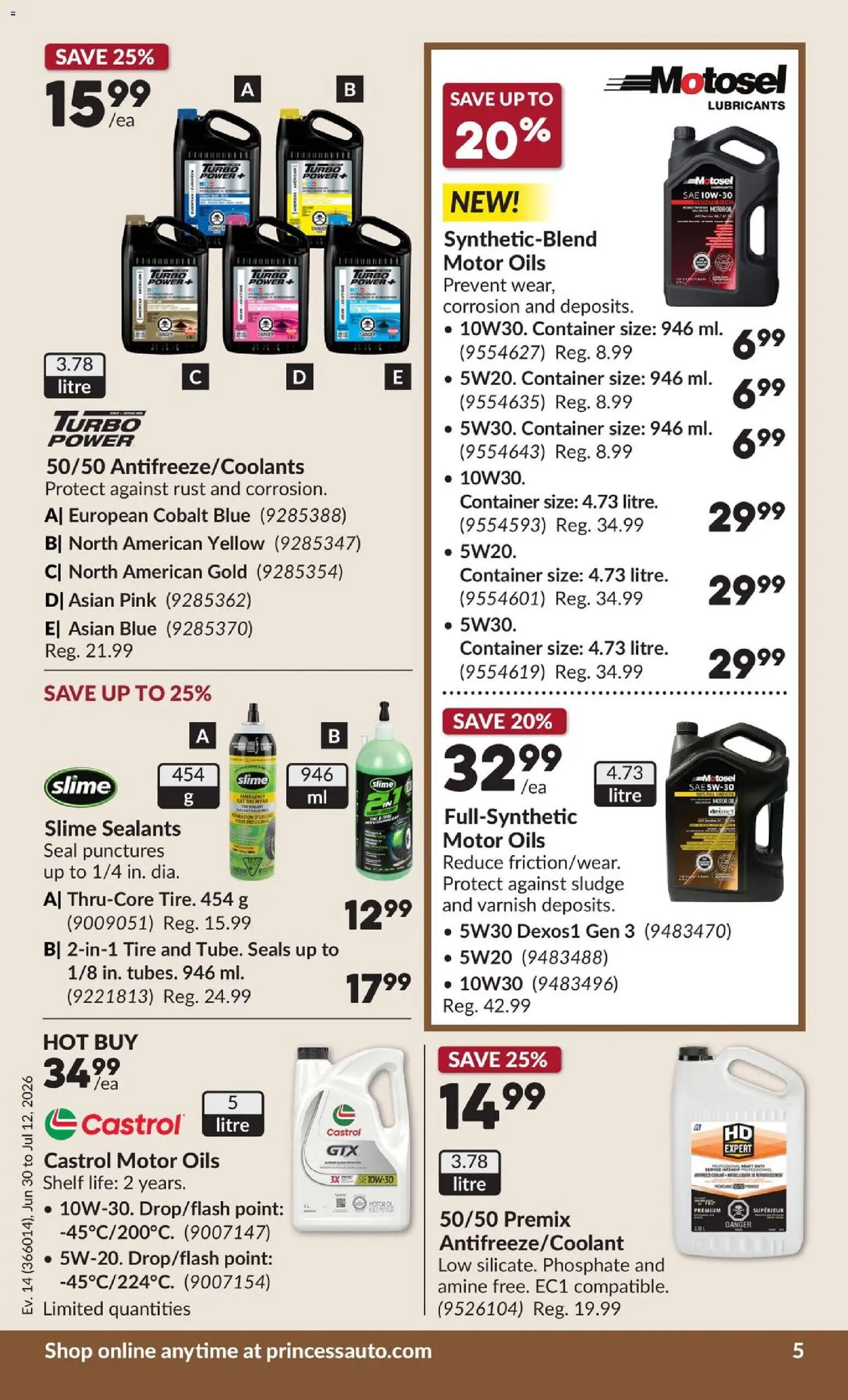 Princess Auto flyer valid from Jun 30, 2026 | Page: 10 | Products: Shelf, Oil