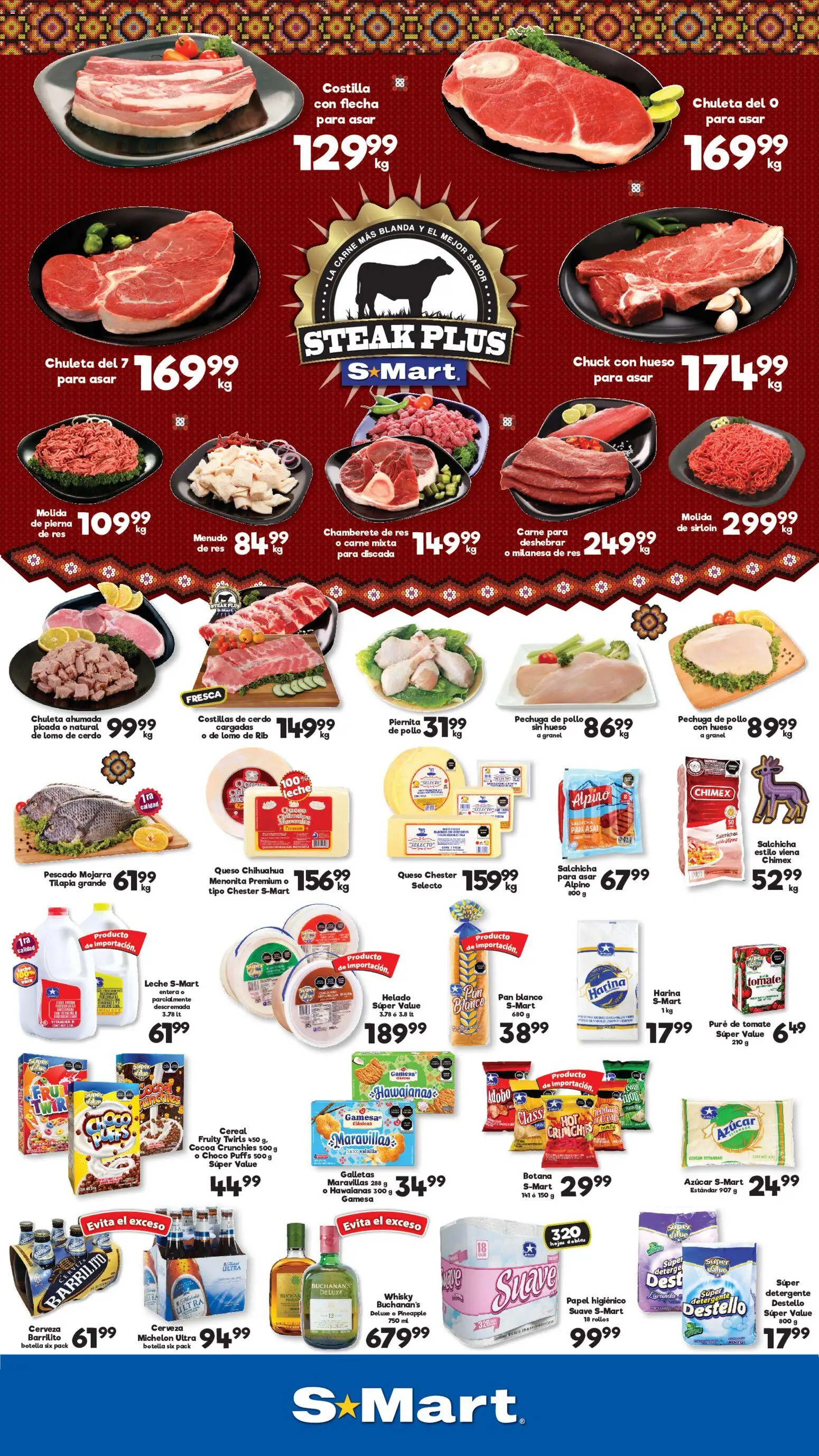 Nuevas ofertas de S-Mart válidas en toda la República Mexicana desde el 18/09/2026. ¡Encuentra las mejores ofertas en S-Mart folleto Juárez! | Página: 1 | Productos: Azúcar, Pure de Tomate, Galletas, Helado
