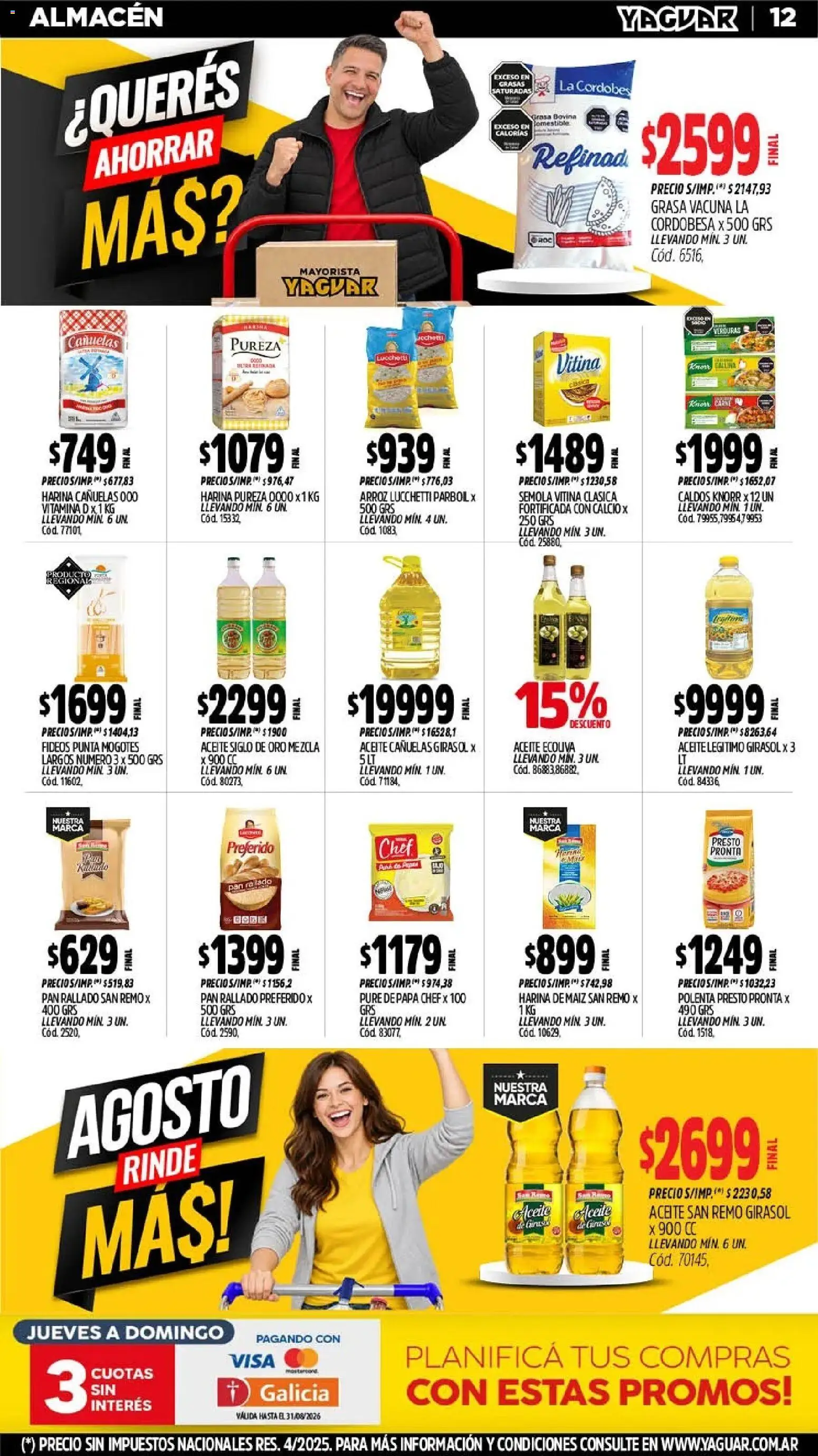 Yaguar - Oferta Semanal Mar del Plata │ válido desde el 17/07/2026 | Página: 12 | Productos: Harina, Maiz, Sémola, Puré